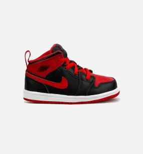 Air Jordan 1 Mid Infant Toddler Lifestyle Shoe - Black/Red