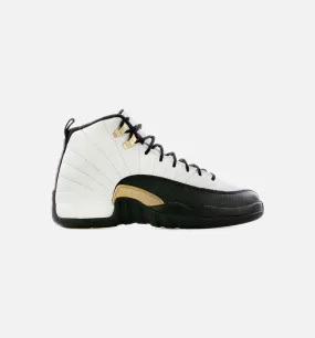 Air Jordan 12 Retro Royalty Grade School Lifestyle Shoe - White/Black/Metallic Gold