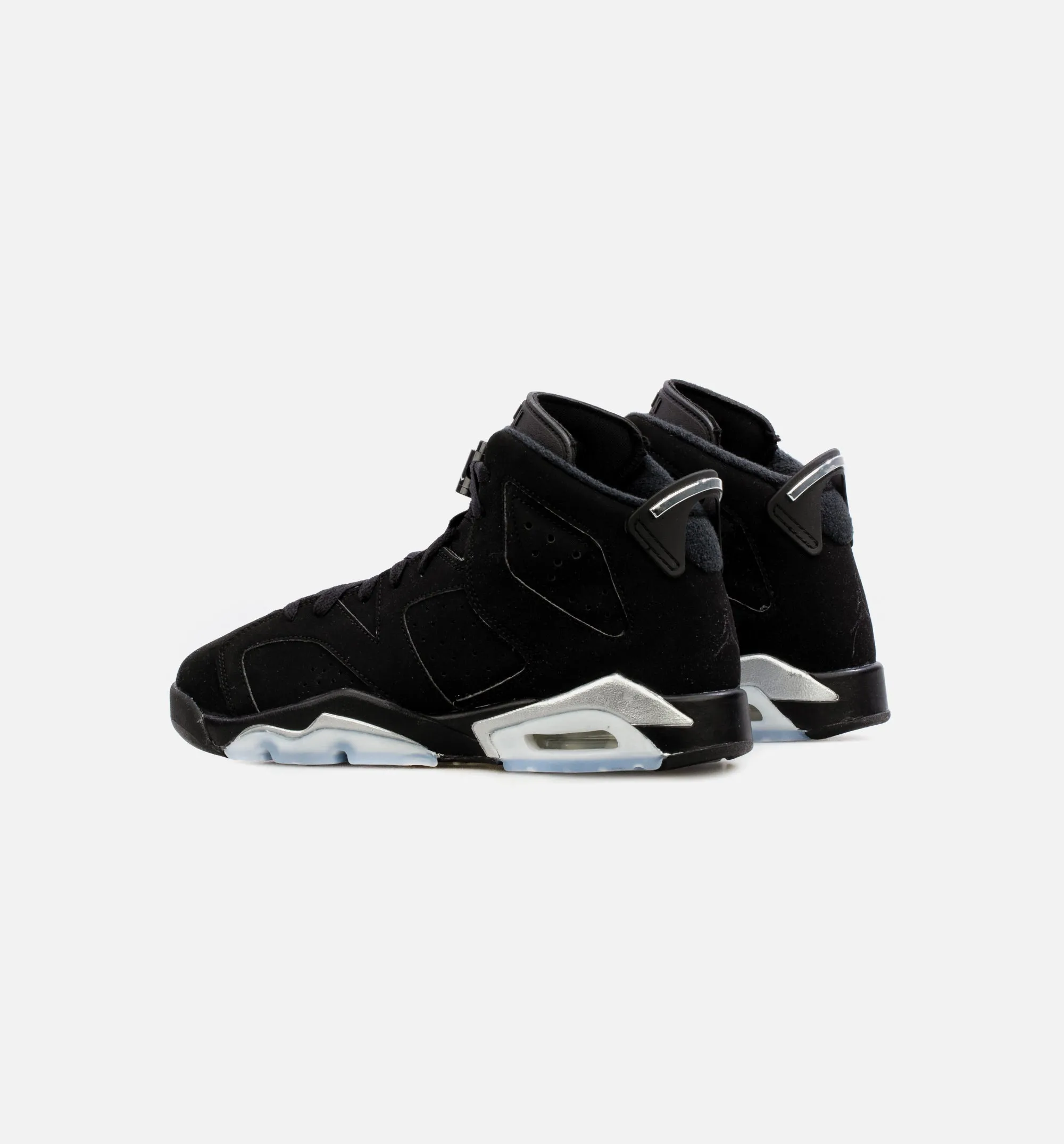 Air Jordan 6 Retro Metallic Silver Grade School Lifestyle Shoe - Black