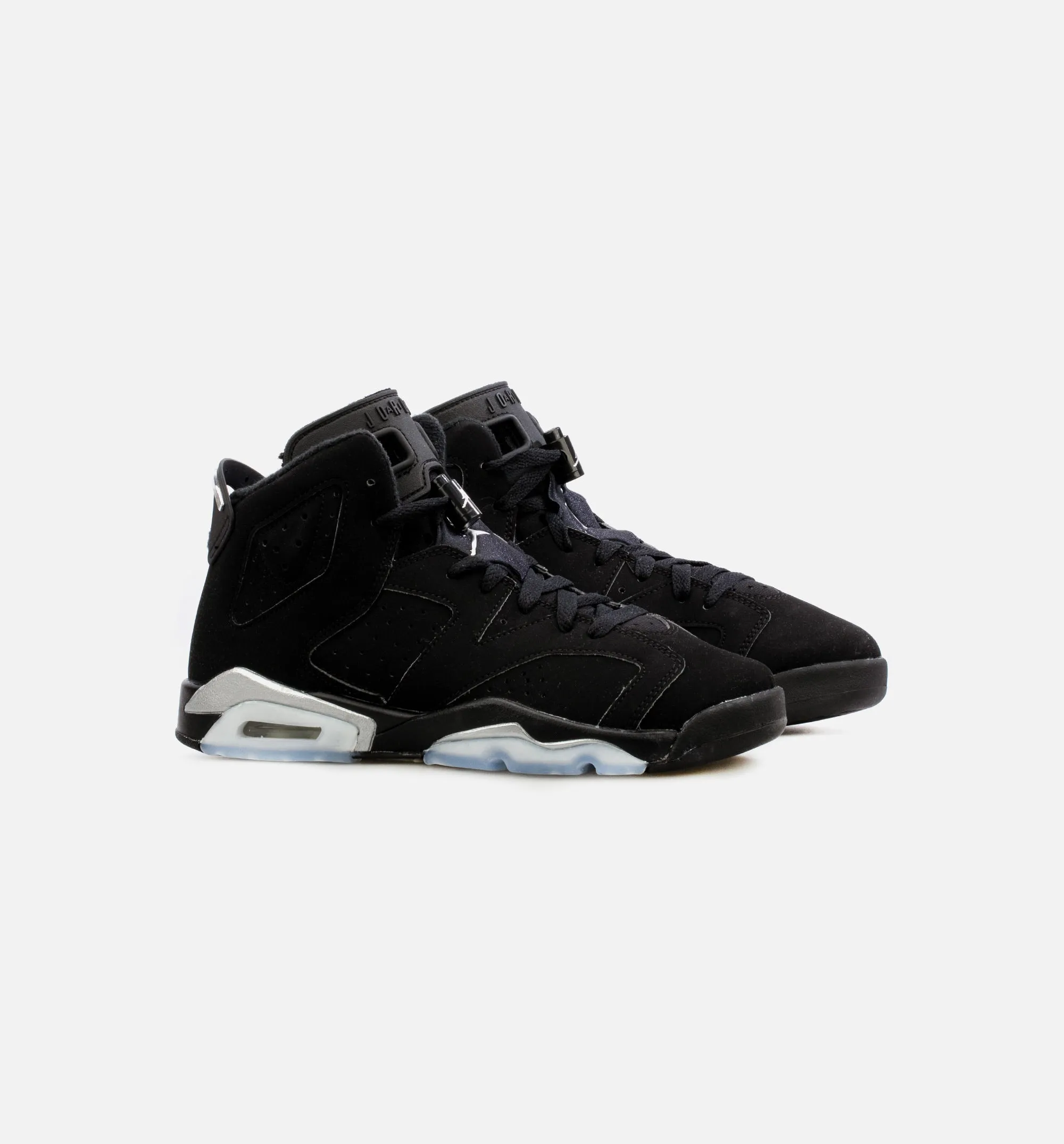 Air Jordan 6 Retro Metallic Silver Grade School Lifestyle Shoe - Black