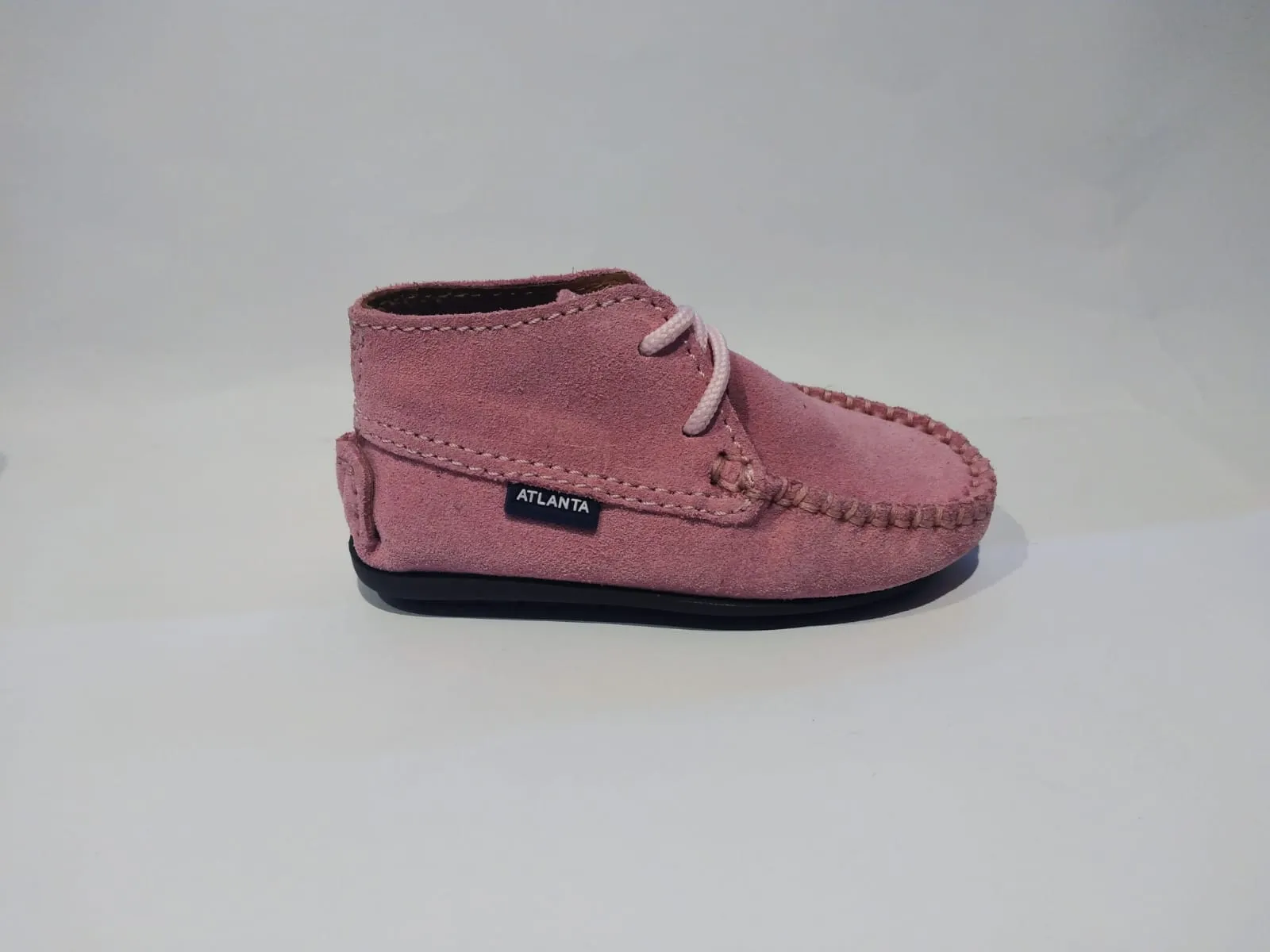 Altanta Moccasin Baby Pink Suede Leather Booties