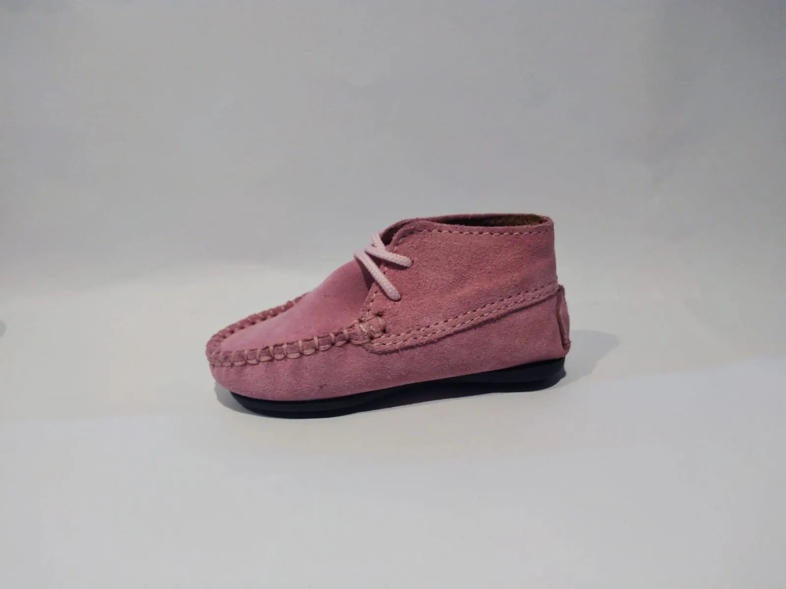 Altanta Moccasin Baby Pink Suede Leather Booties