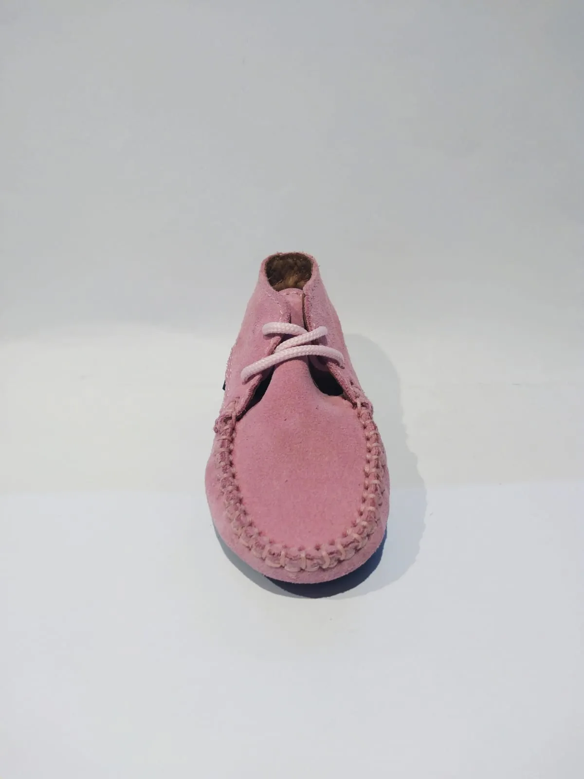 Altanta Moccasin Baby Pink Suede Leather Booties