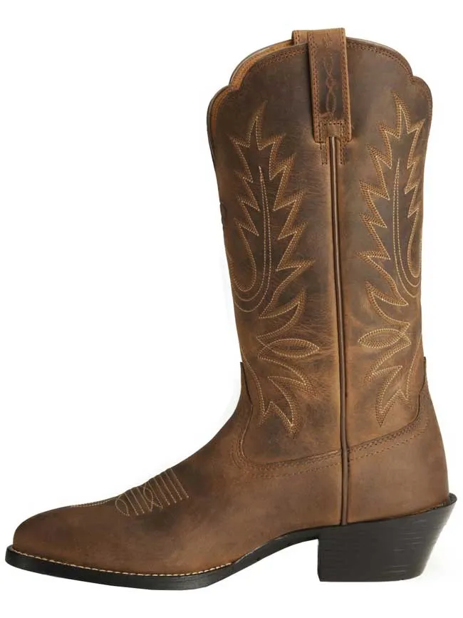 Ariat 10001021 Womens Heritage Western R Toe Boot Distressed Brown