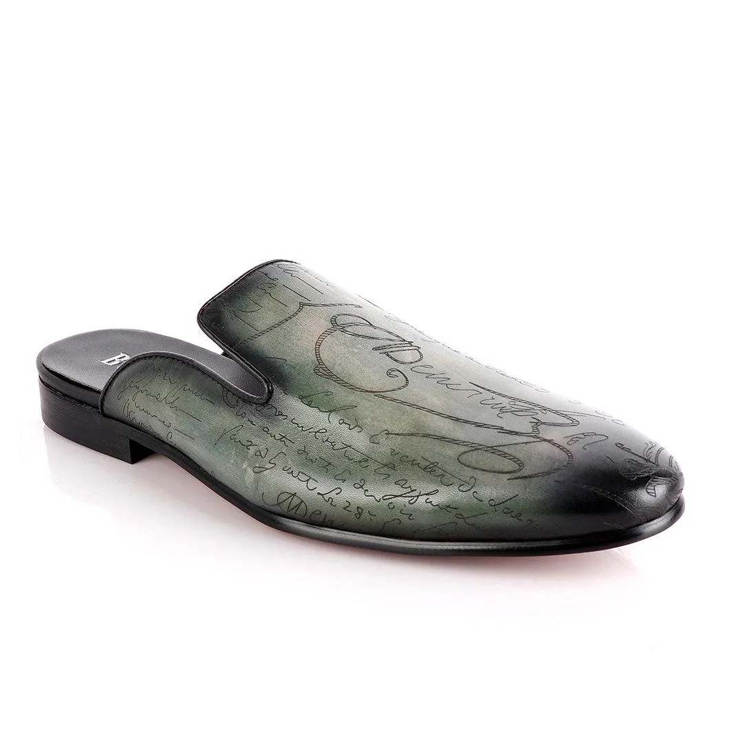 Berluti Crested Slip On Green Half shoe