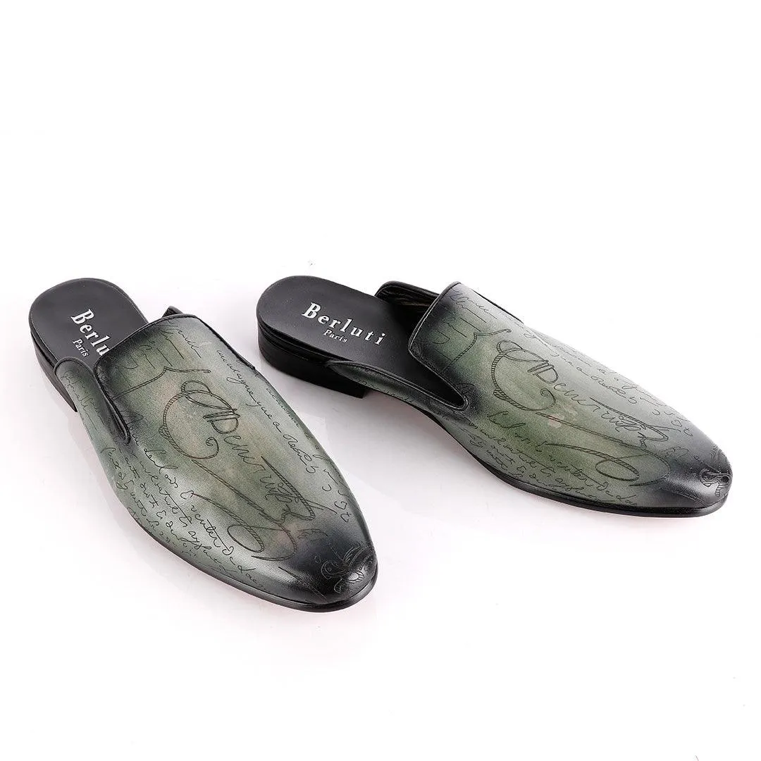 Berluti Crested Slip On Green Half shoe