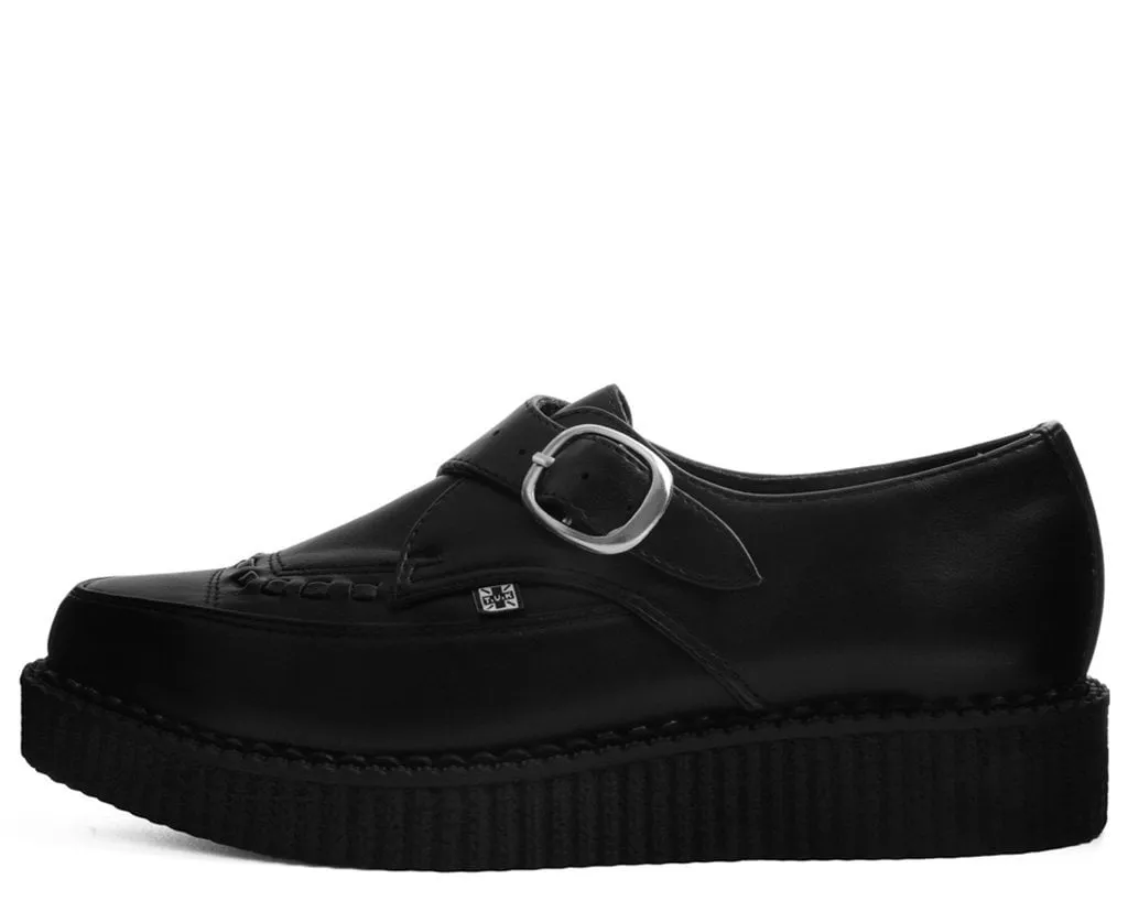 Black TUKskin Pointed Buckle Creeper