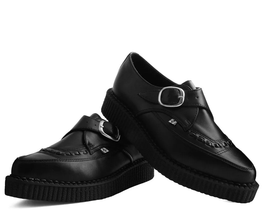 Black TUKskin Pointed Buckle Creeper