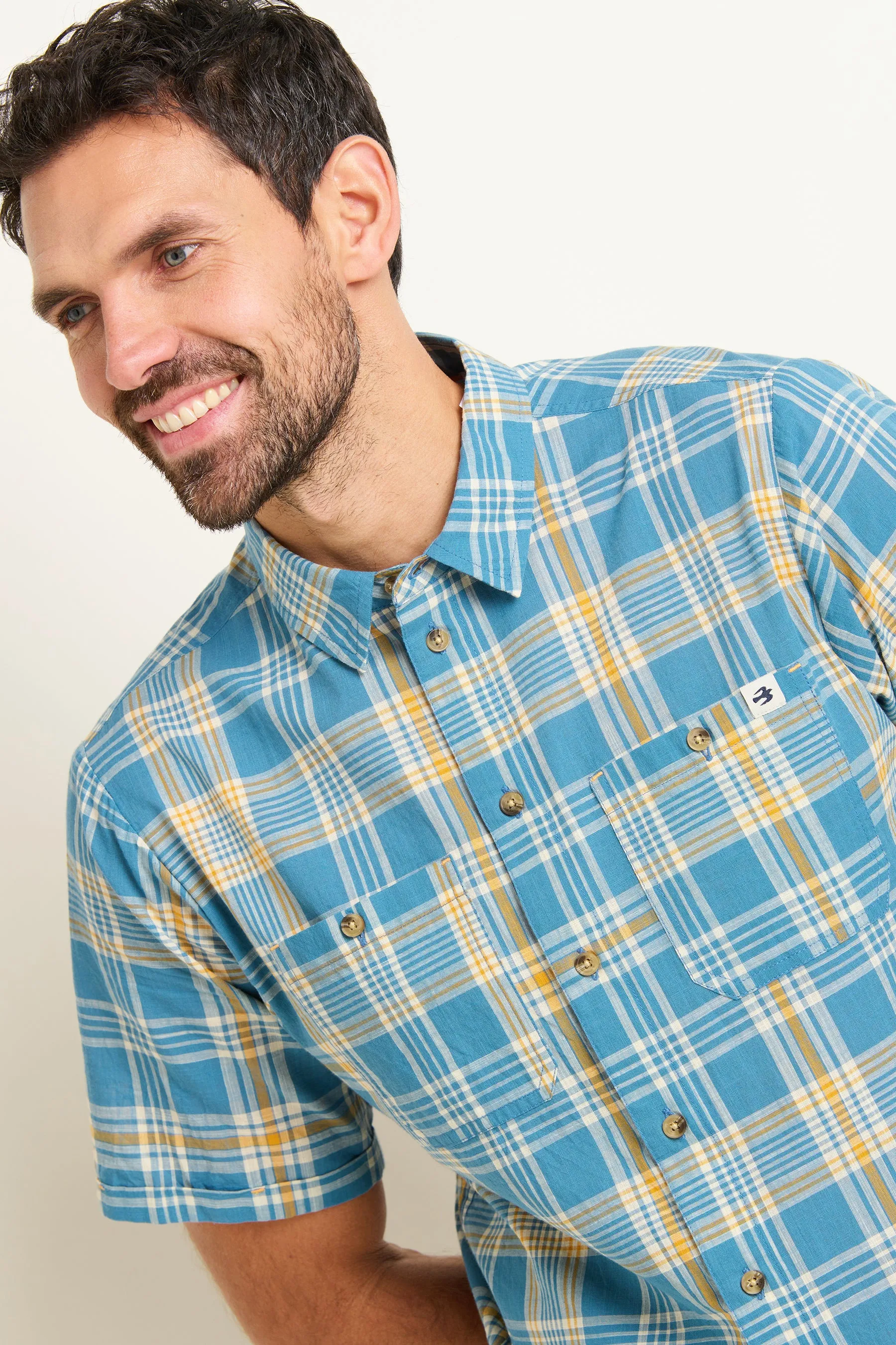 Blue Check Short Sleeve Shirt