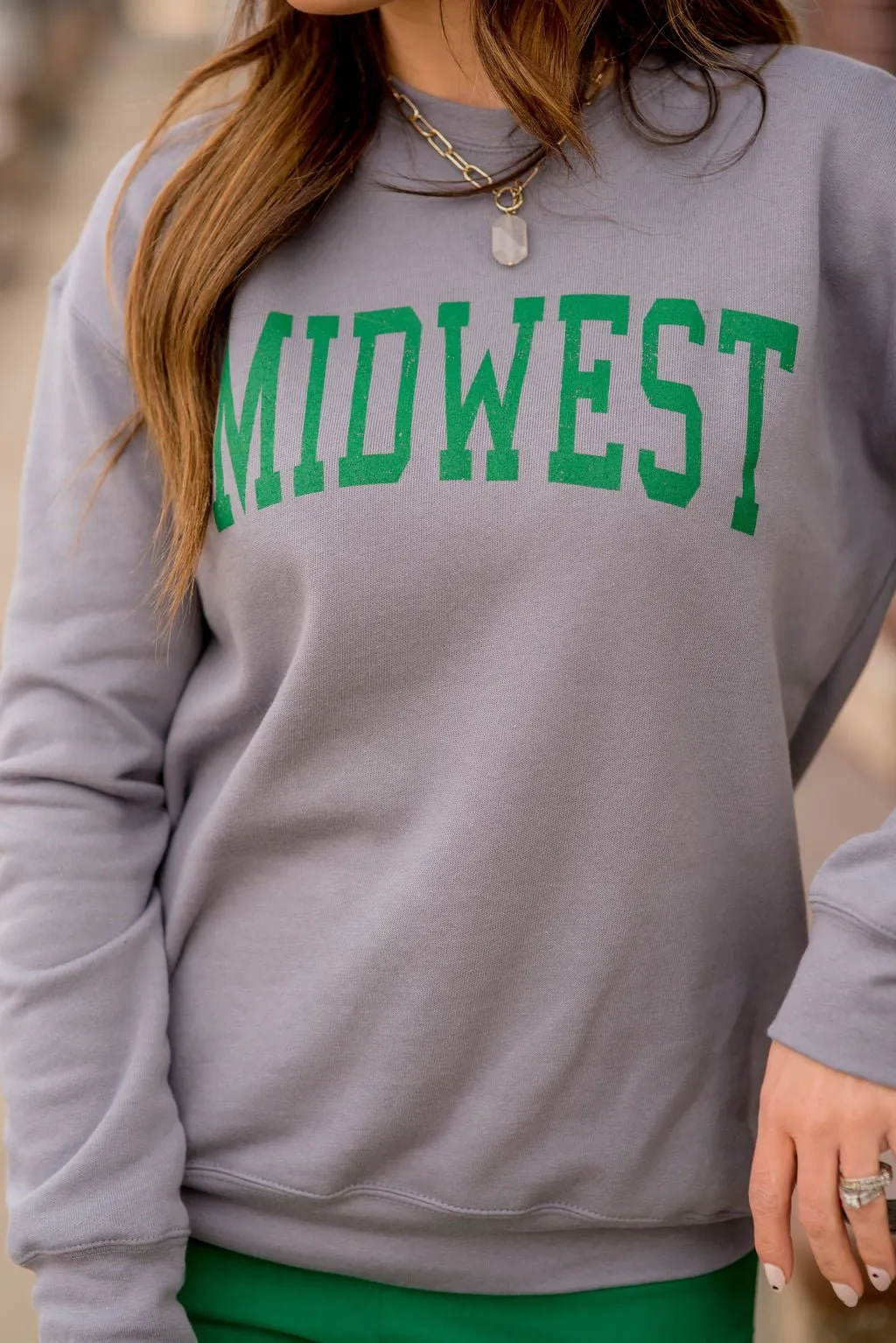 Stylish Bold Graphic Crewneck Sweatshirt from Midwest Collection