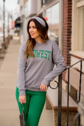 Stylish Bold Graphic Crewneck Sweatshirt from Midwest Collection