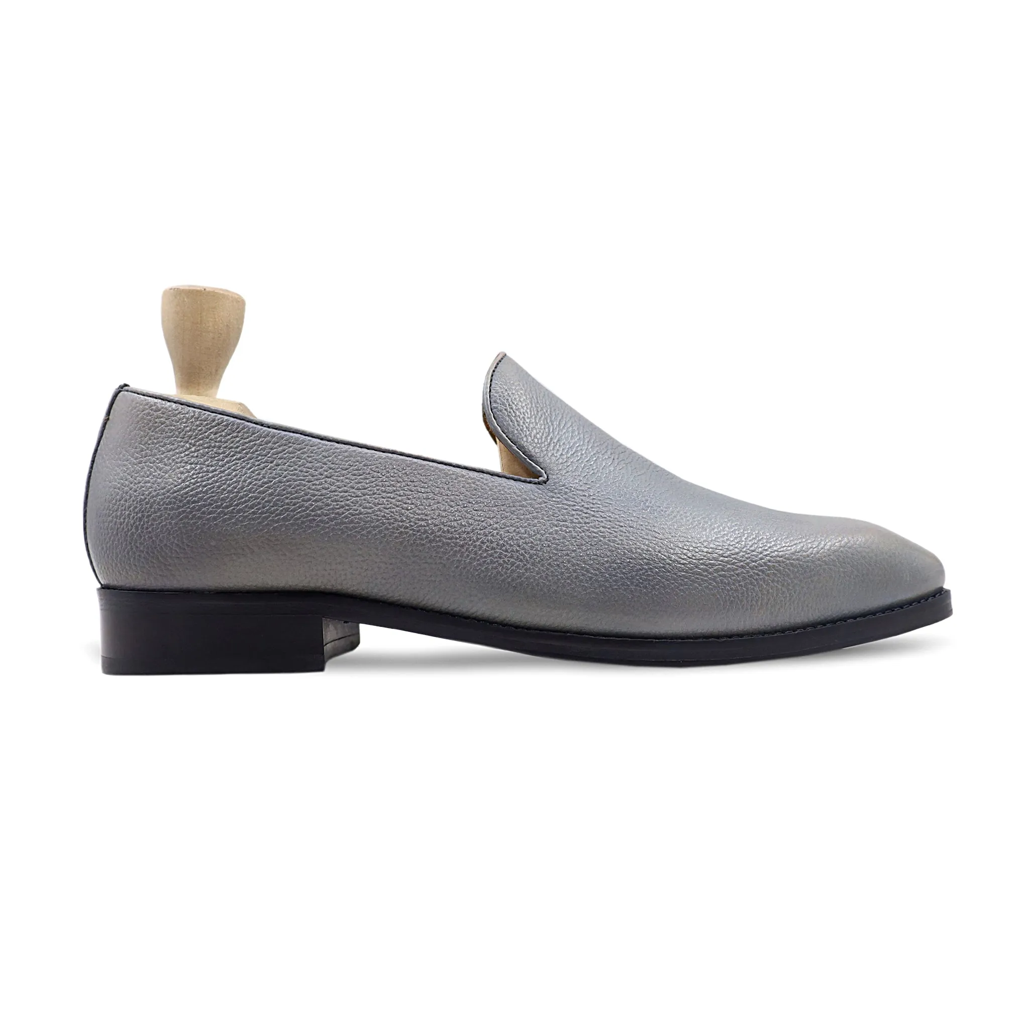 BRECKEN - GREY PEBBLE GRAIN LOAFER