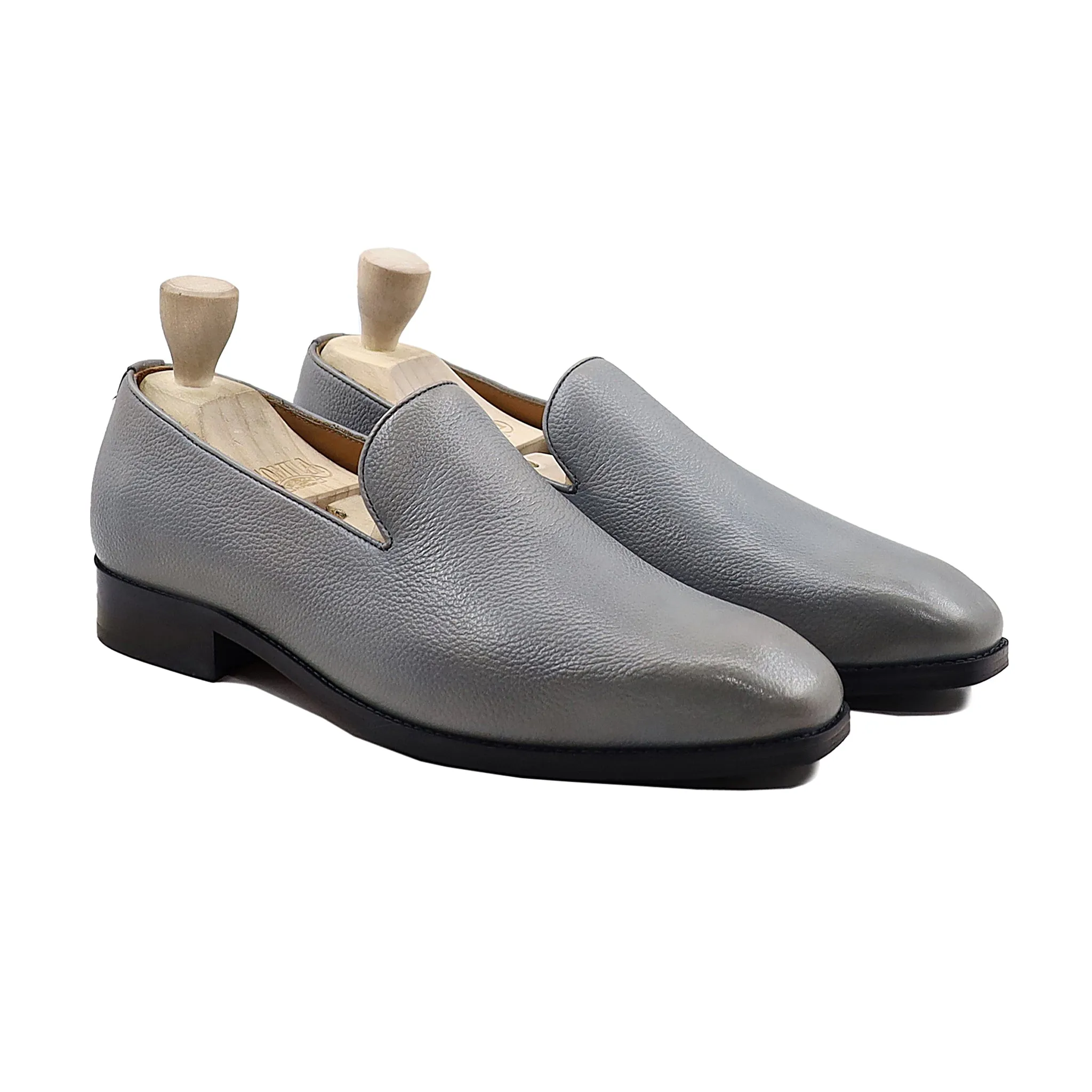 BRECKEN - GREY PEBBLE GRAIN LOAFER