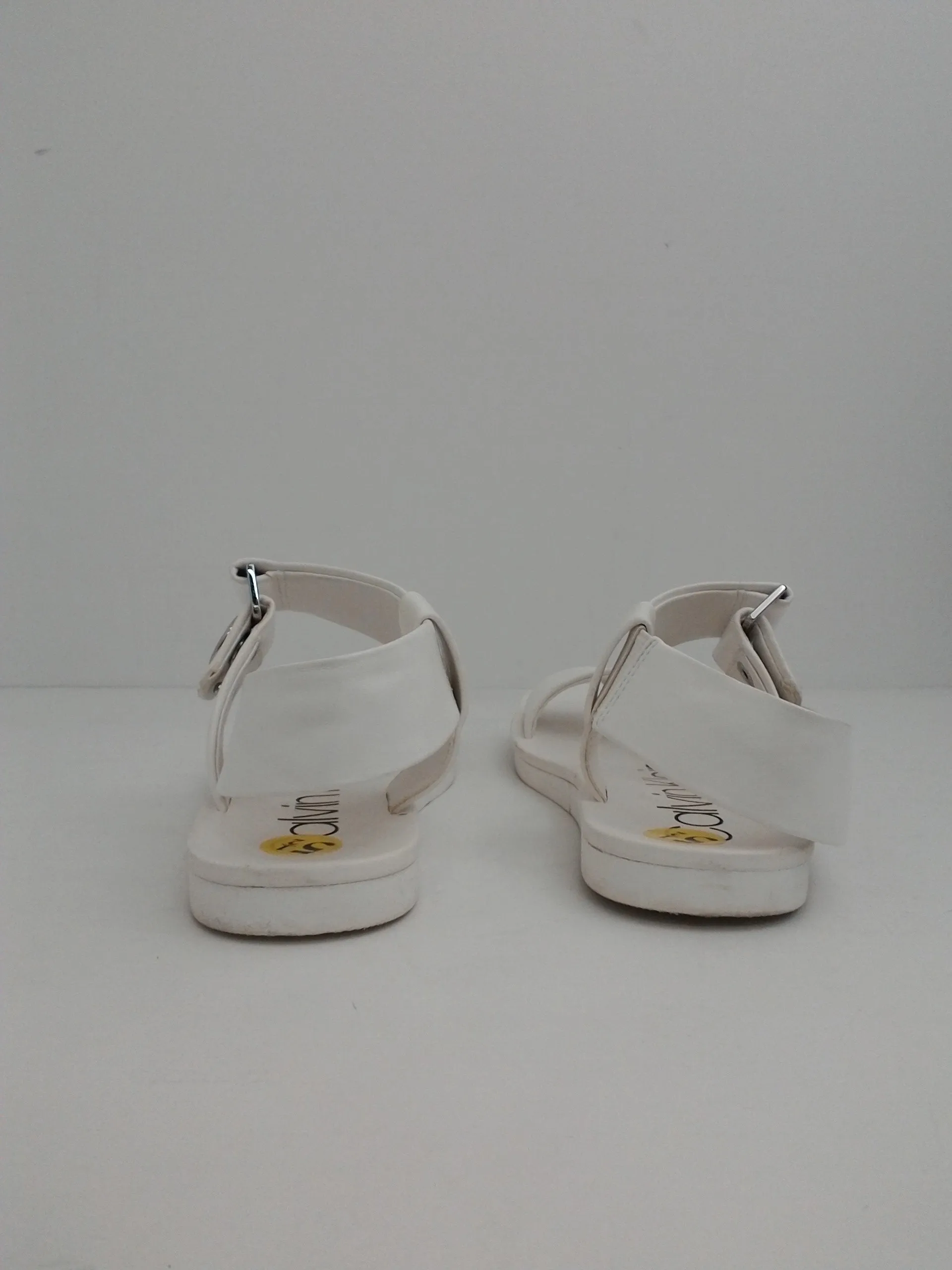 Calvin Klein Women's White Rikki Flat Sandal Size 5.5