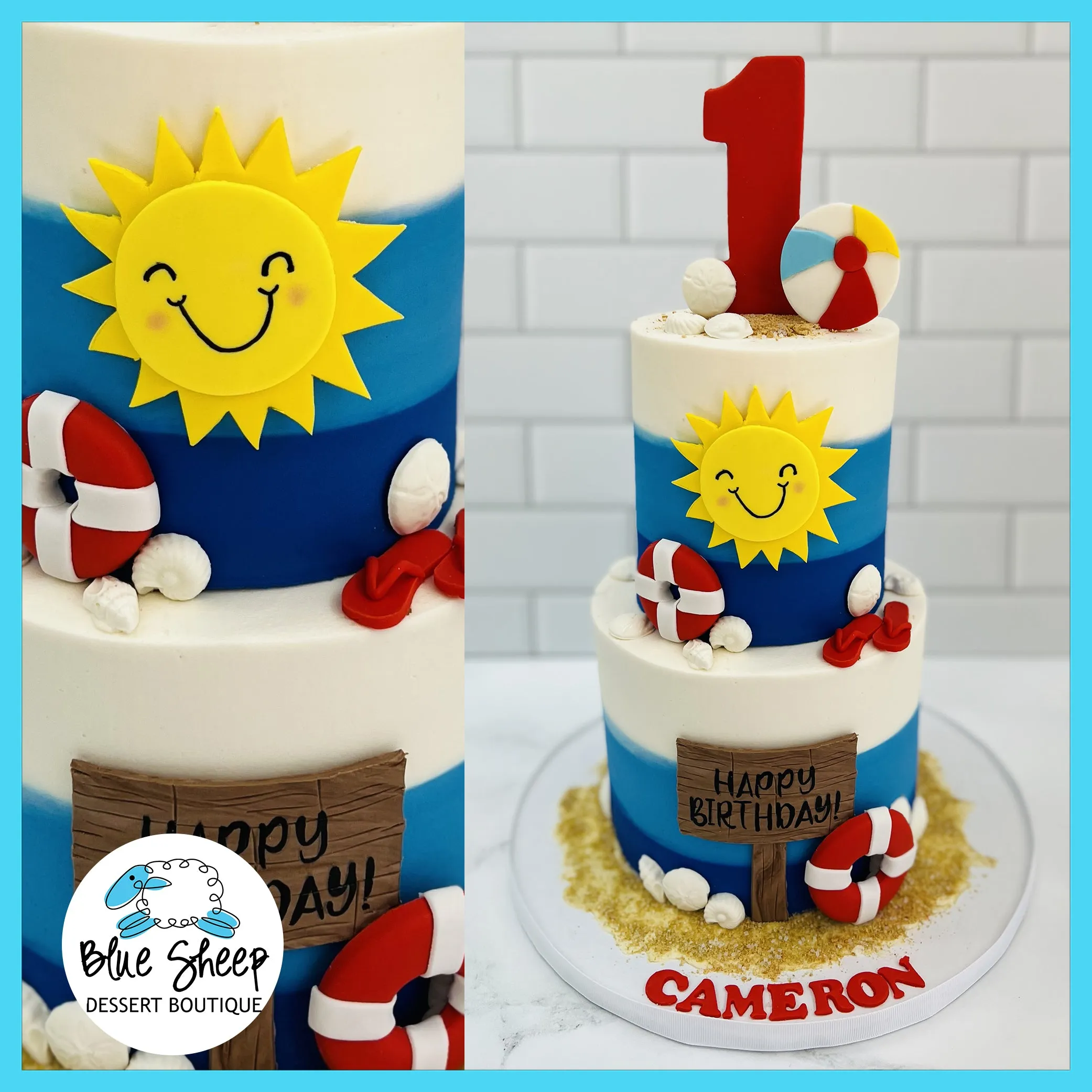 Cameron's Beach 1st Birthday Cake