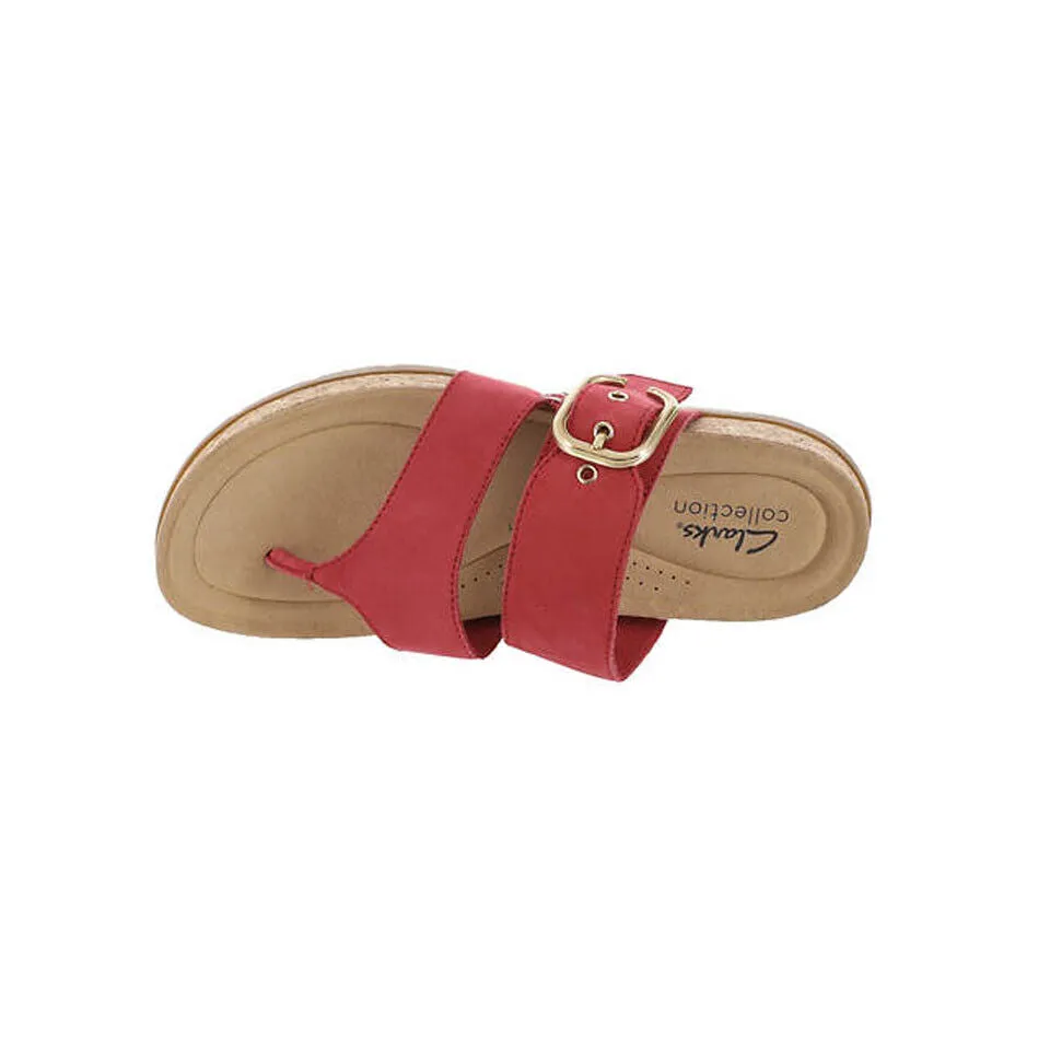 Clarks Women's Reileigh Park sandal Cherry Nubuck 26177427