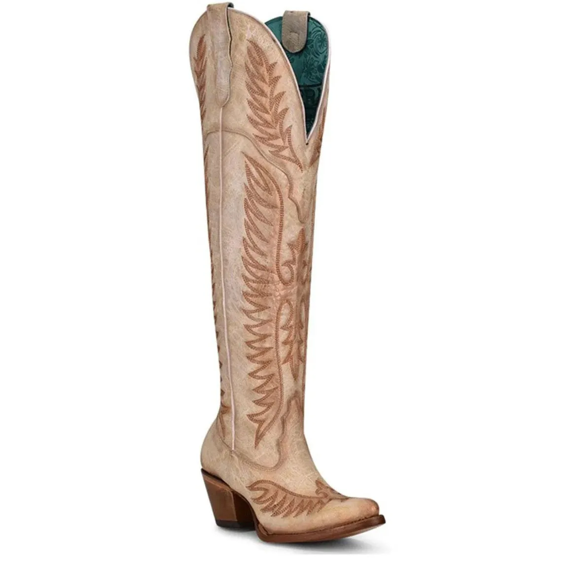 Corral White Embroidery & Tall Top Cowgirl Leather Boots