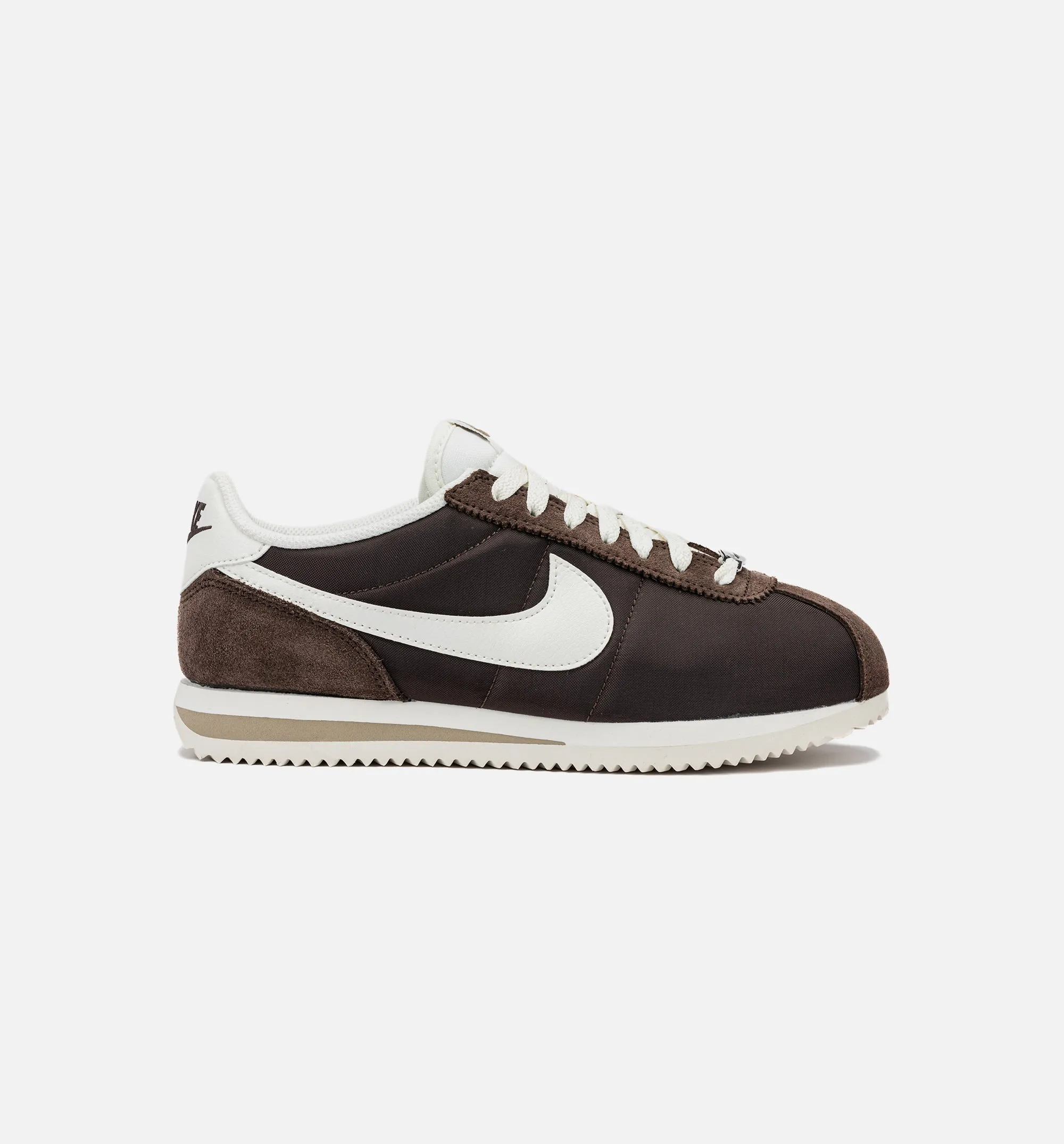 Optimized Title: Cortez TXT Womens Lifestyle Sneakers - Baroque Brown, Sail, and Khaki