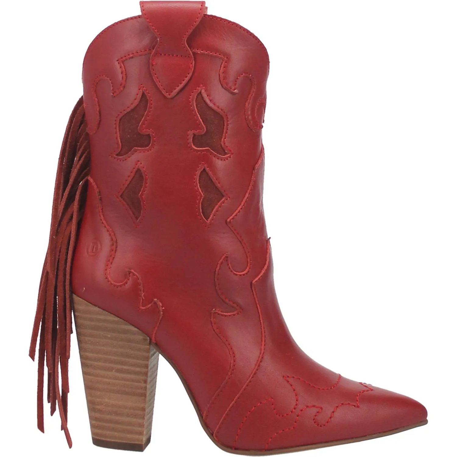 *DISCONTINUED* Dingo | Lady's Night Leather Ankle Booties in Red - Last Chance Size 9