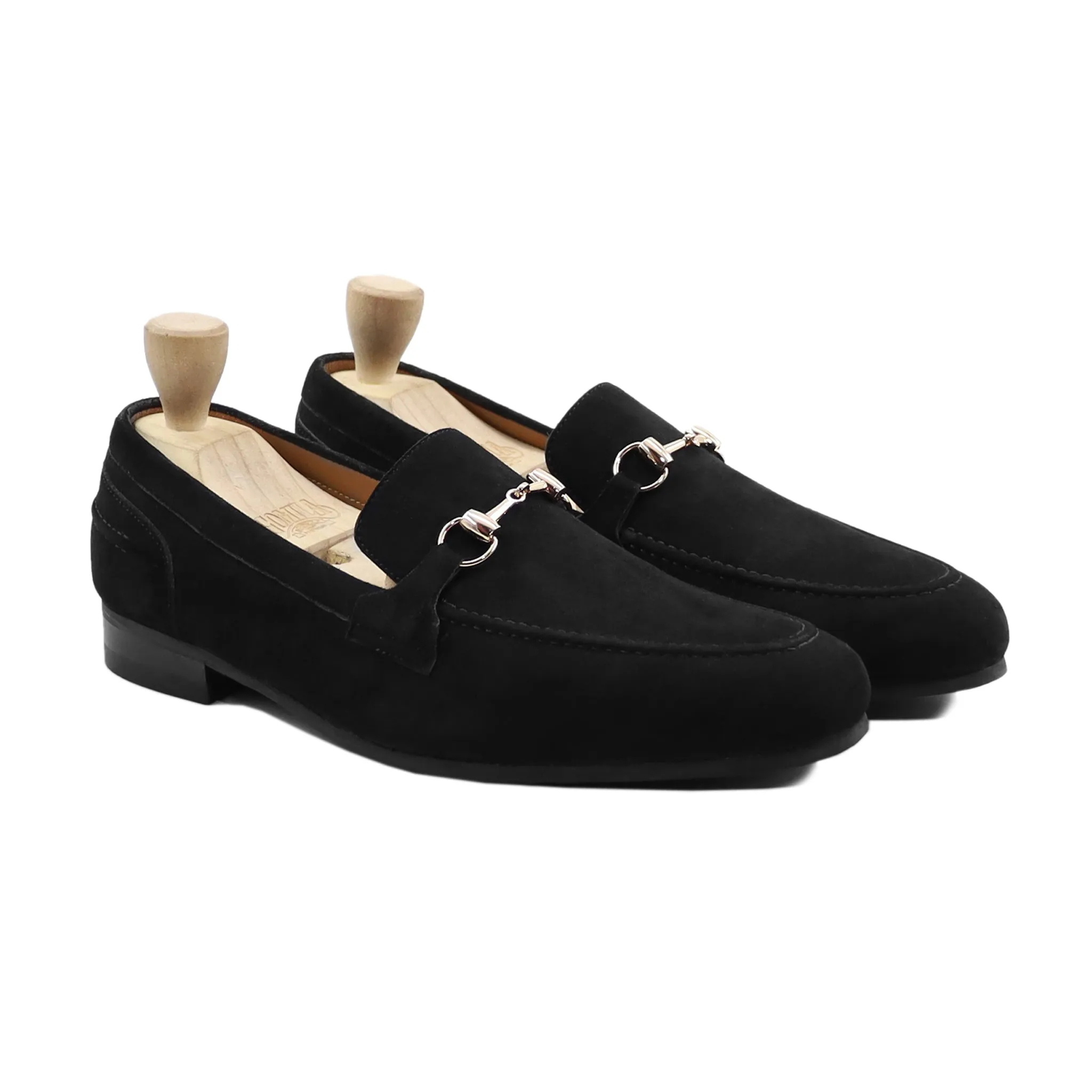 Feldkirch - Men's Black Kid Suede Loafer