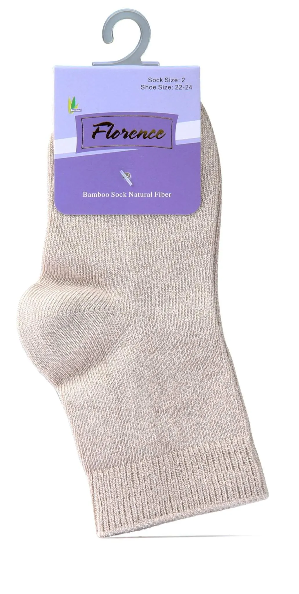 Florence Natural Fiber Bamboo Sock For Shoe Sizes: 28-30. Style: 179