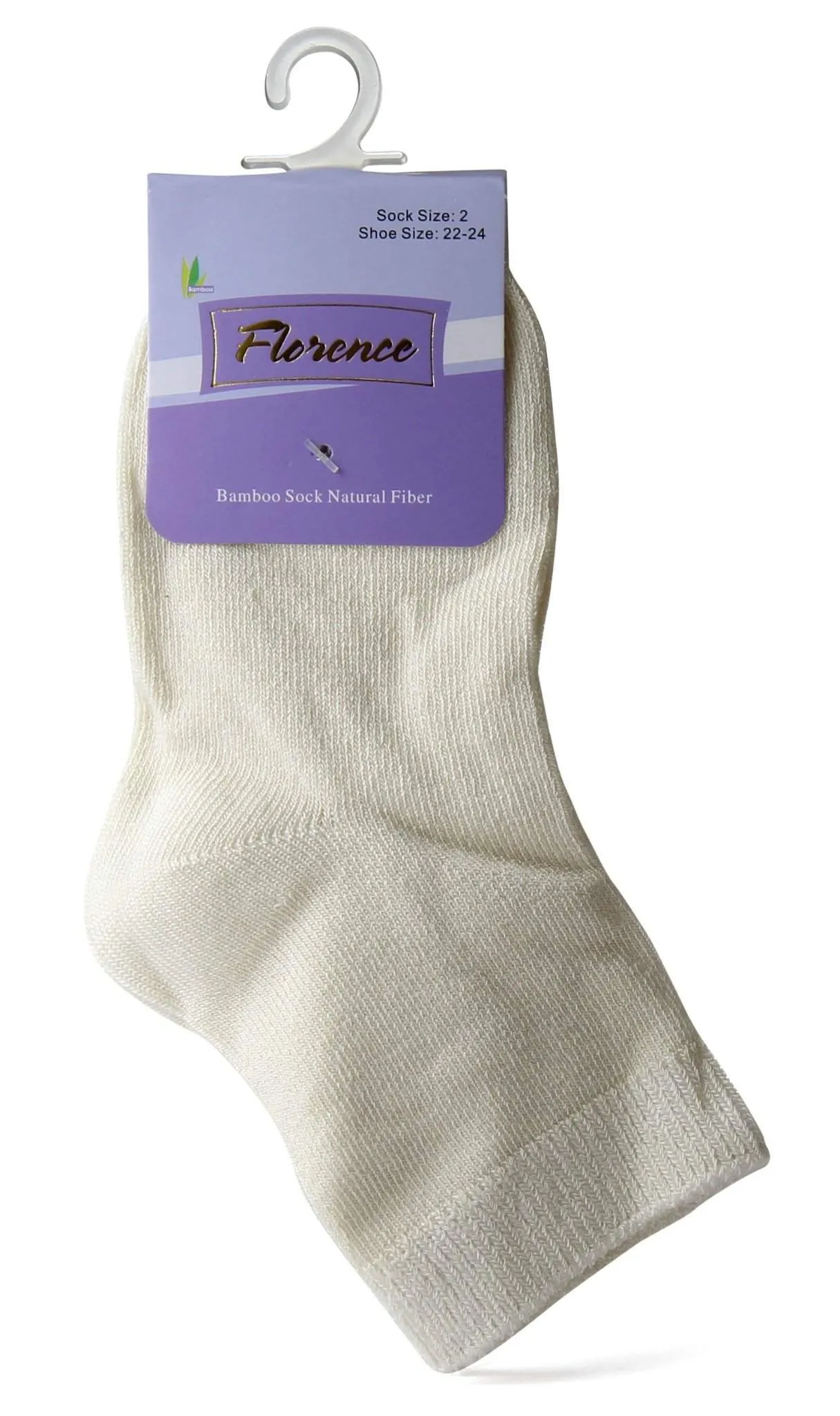 Florence Natural Fiber Bamboo Sock For Shoe Sizes: 28-30. Style: 179