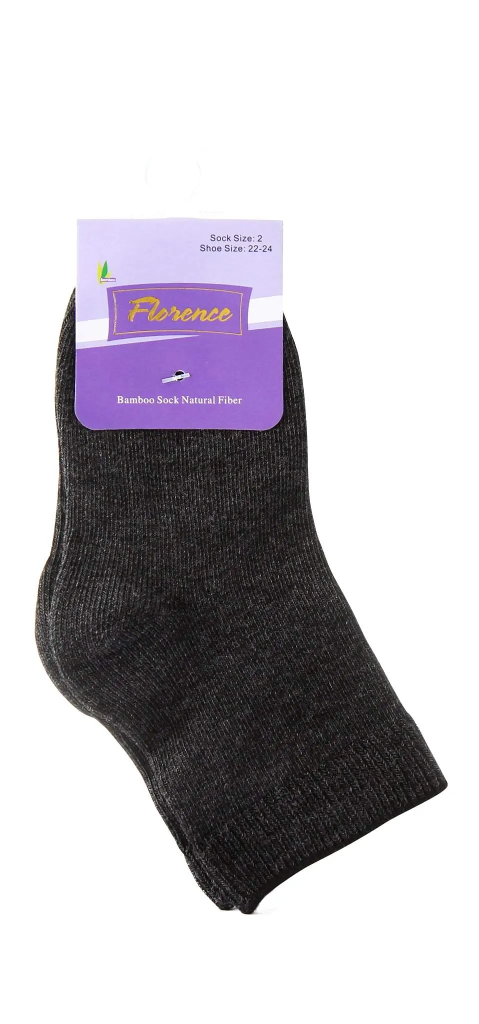 Florence Natural Fiber Bamboo Sock For Shoe Sizes: 28-30. Style: 179