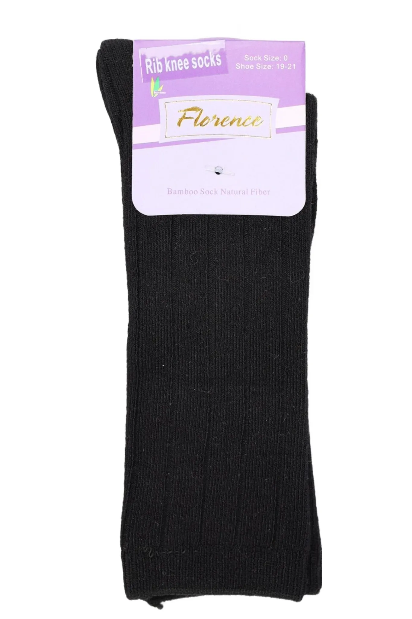 Florence Ribbed Knee Socks Black