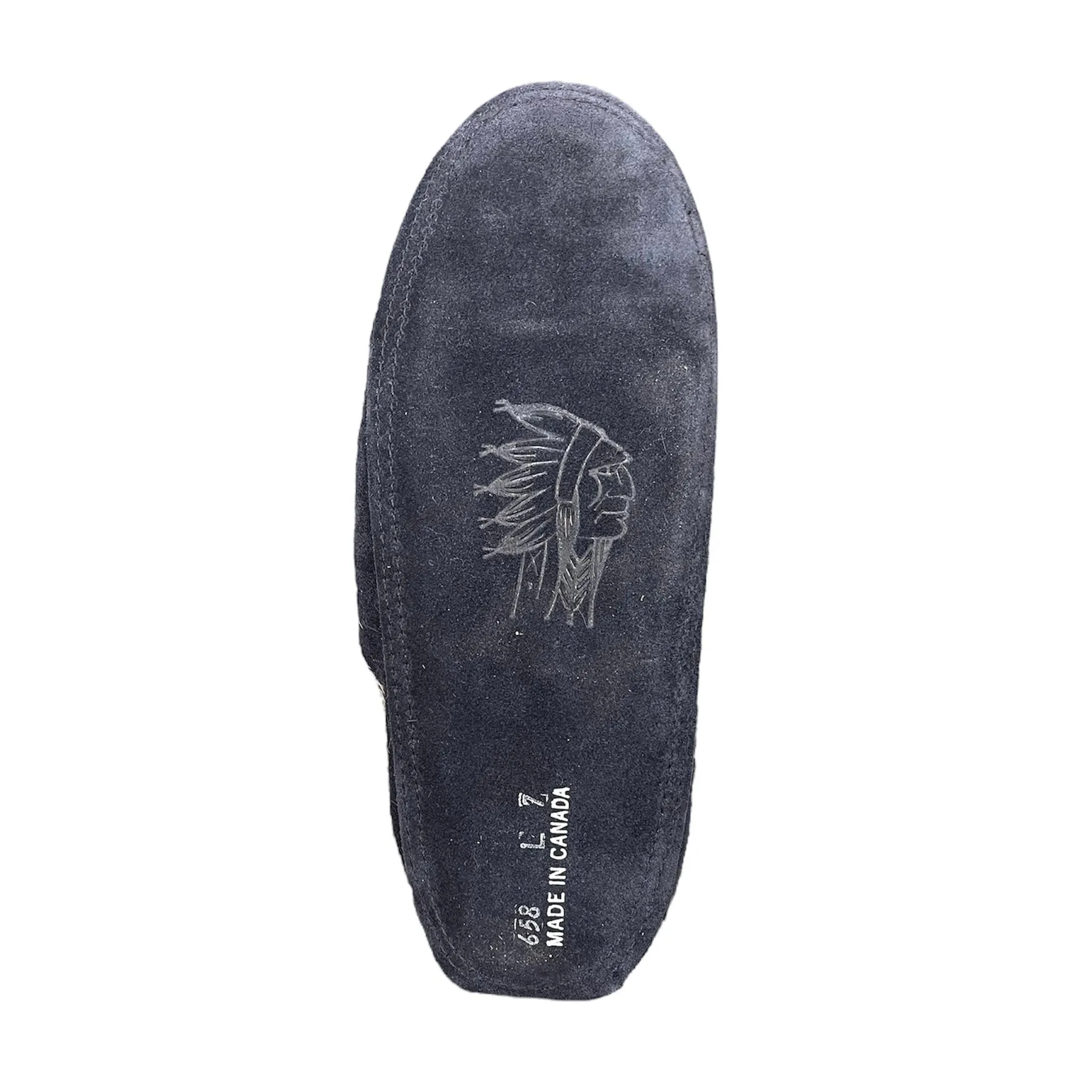 Fur Moccasin - Navy Blue Suede