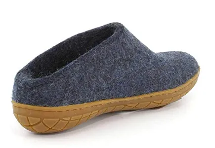 Glerups Unisex Model BR Wool Slipper Rubber Sole