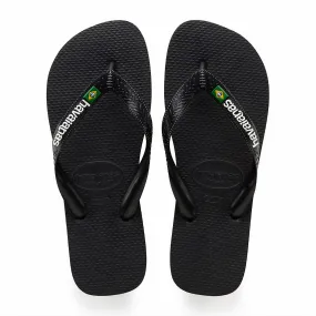 Havaianas Brazil Logo Black Slip Slops