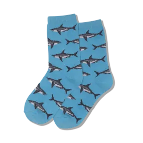 HOTSOX Kid's Great White Sharks Crew Socks