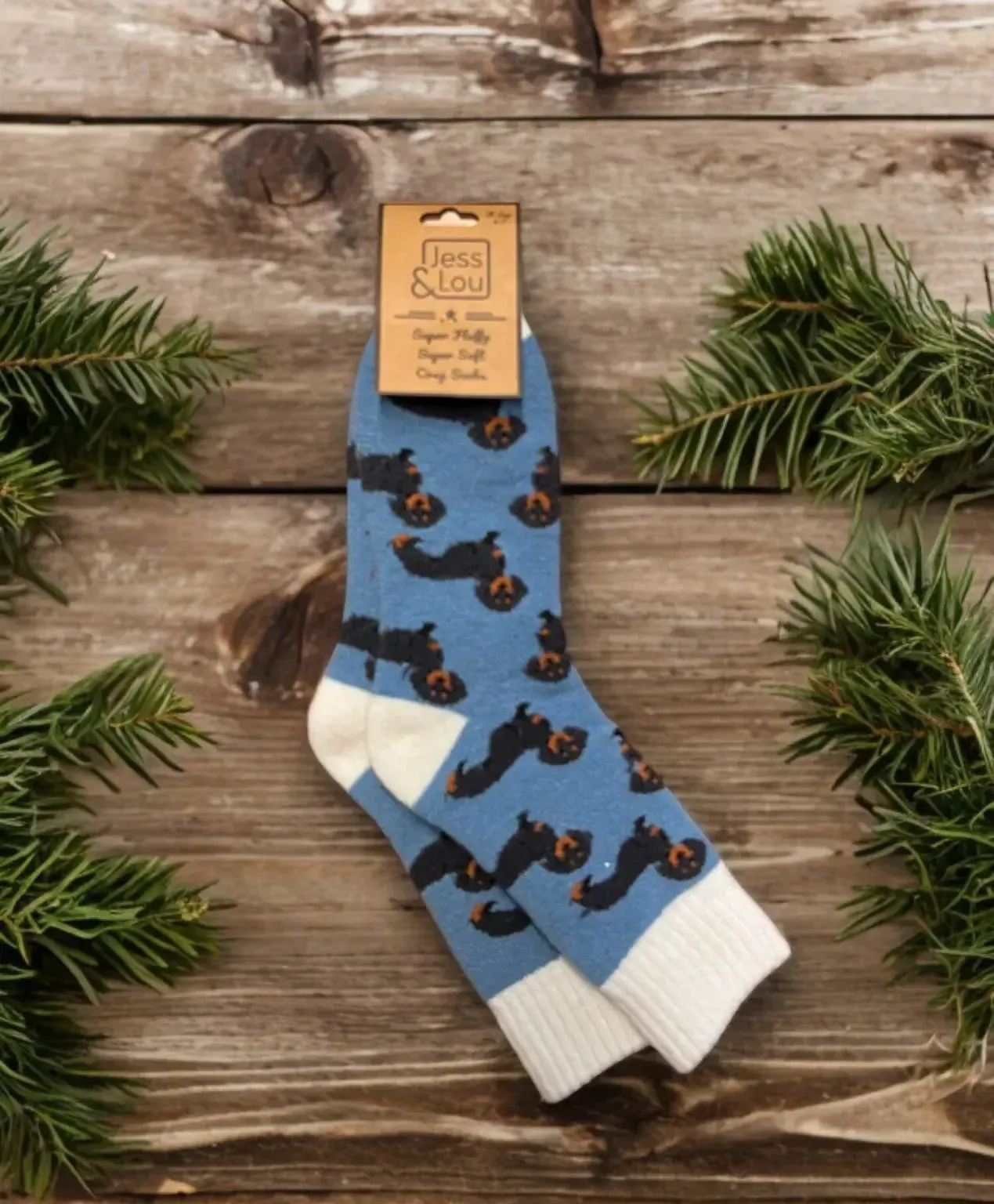 Jess & Lou - Dachshund Ribbed Cosy Socks