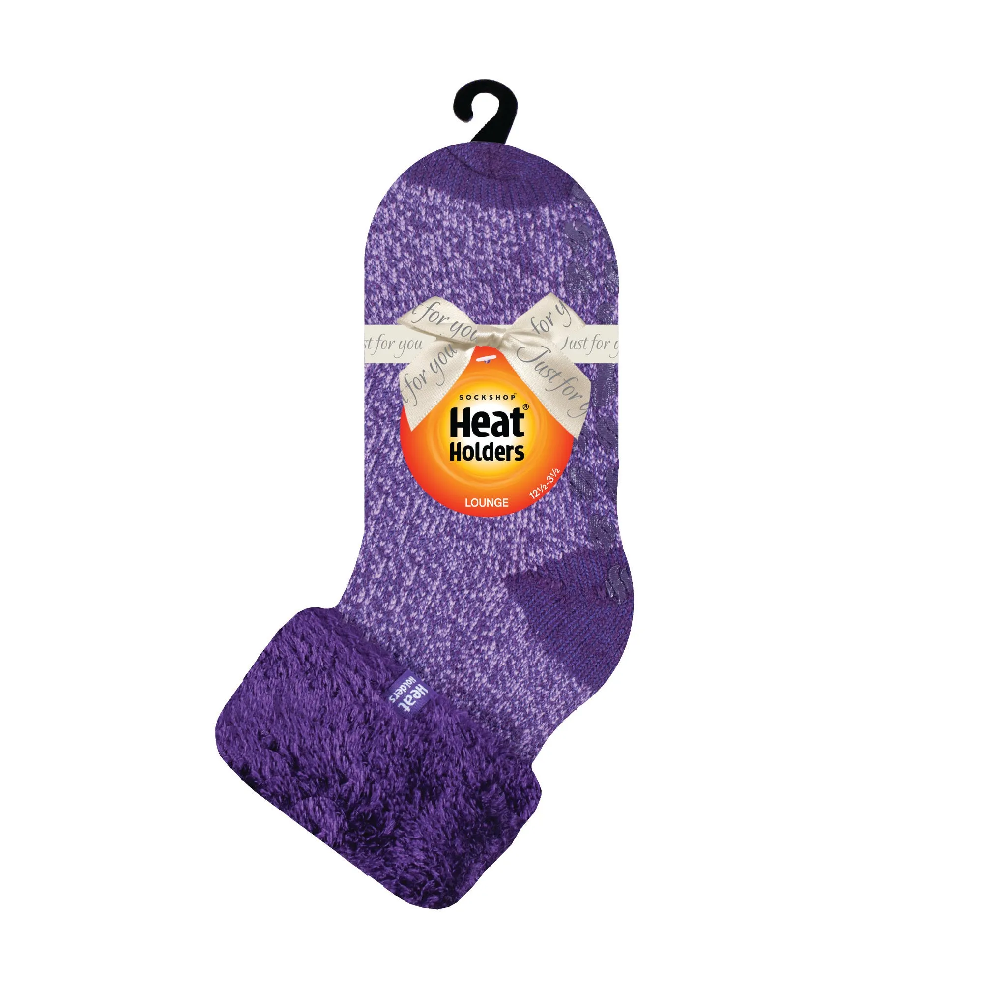 Kids Original Lounge Socks with Turnover Feather Top - Purple