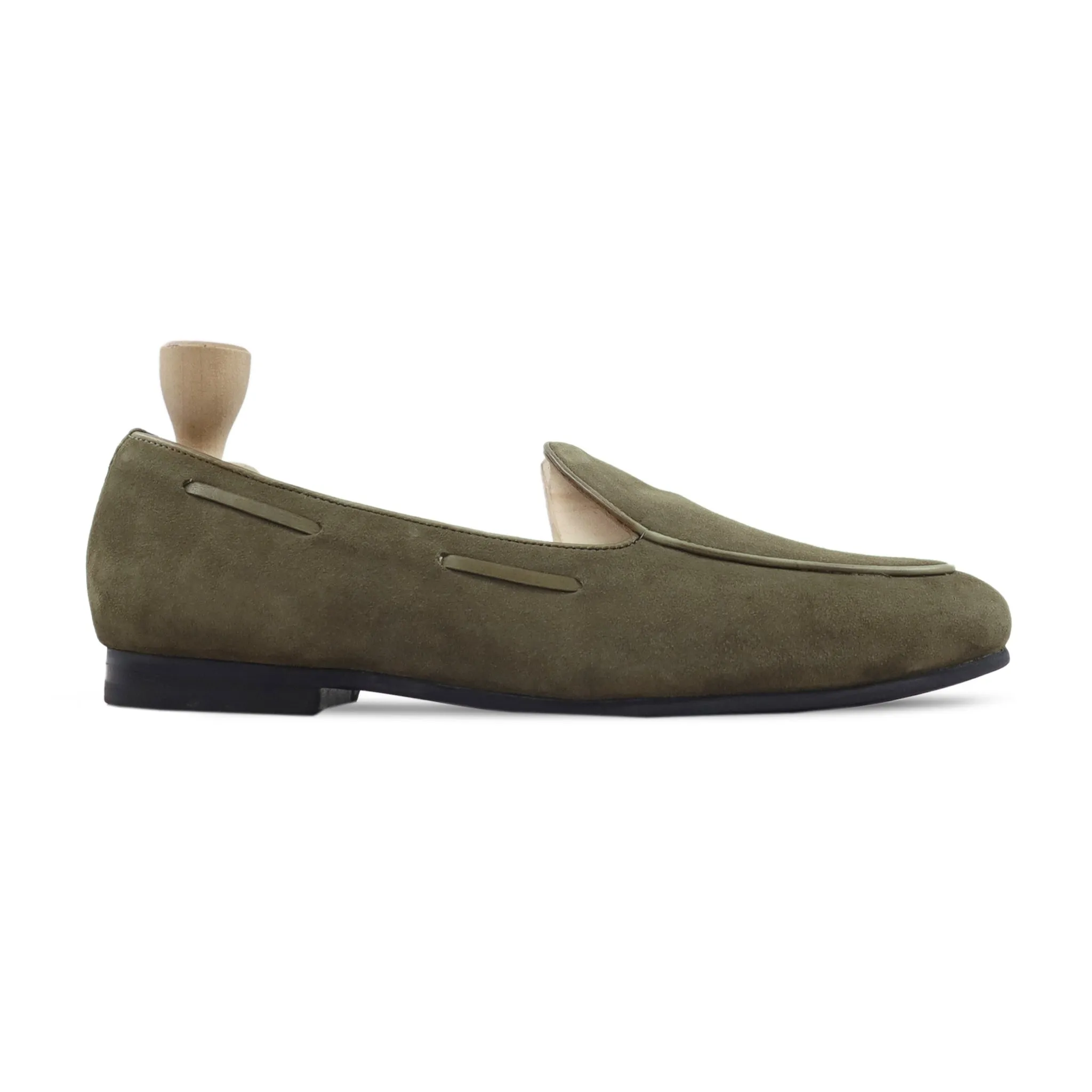 Kyiv - Men's Light Green Kid Suede Loafer