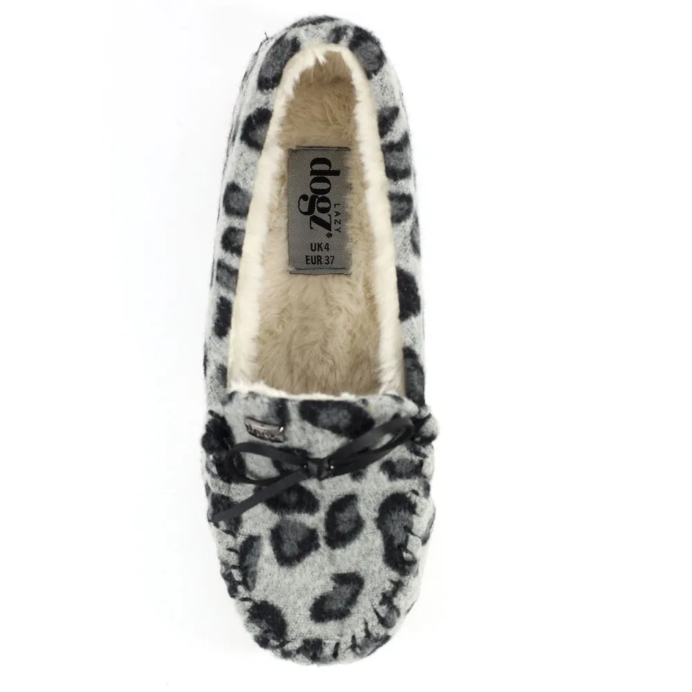 Lazy Dogz Cavendish Ladies Animal Print Slipper