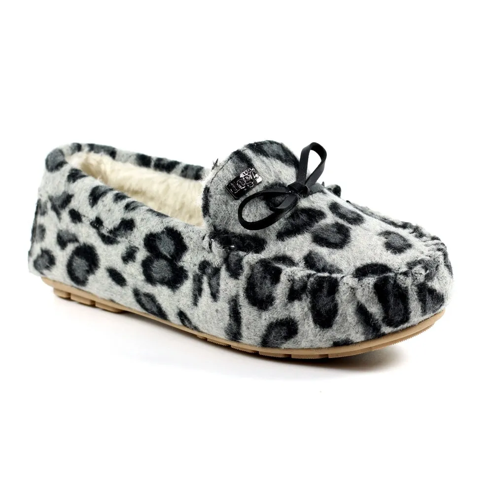 Lazy Dogz Cavendish Ladies Animal Print Slipper