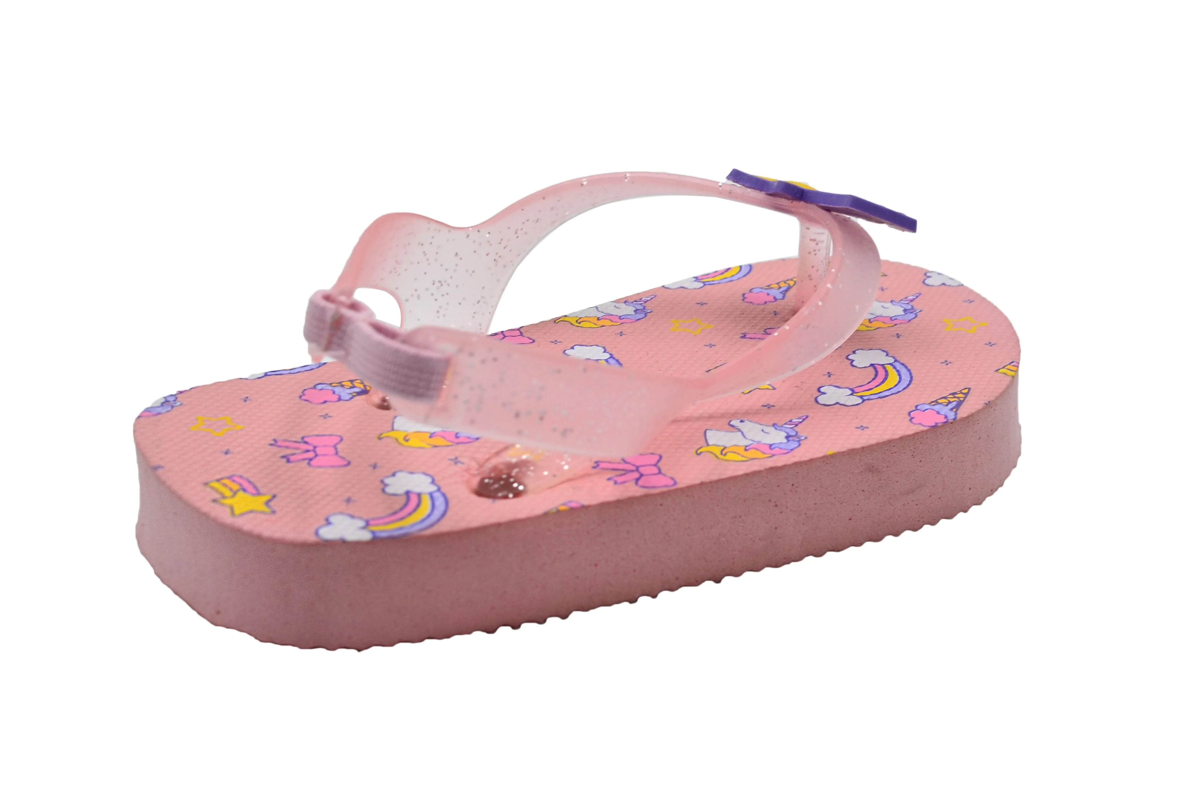 Limited Too Toddler Baby Girls’ Little Kid Fantasy EVA Rubber Flip Flops With Elastic Back Strap - Lightweight Waterproof Summer Slipper Shoe