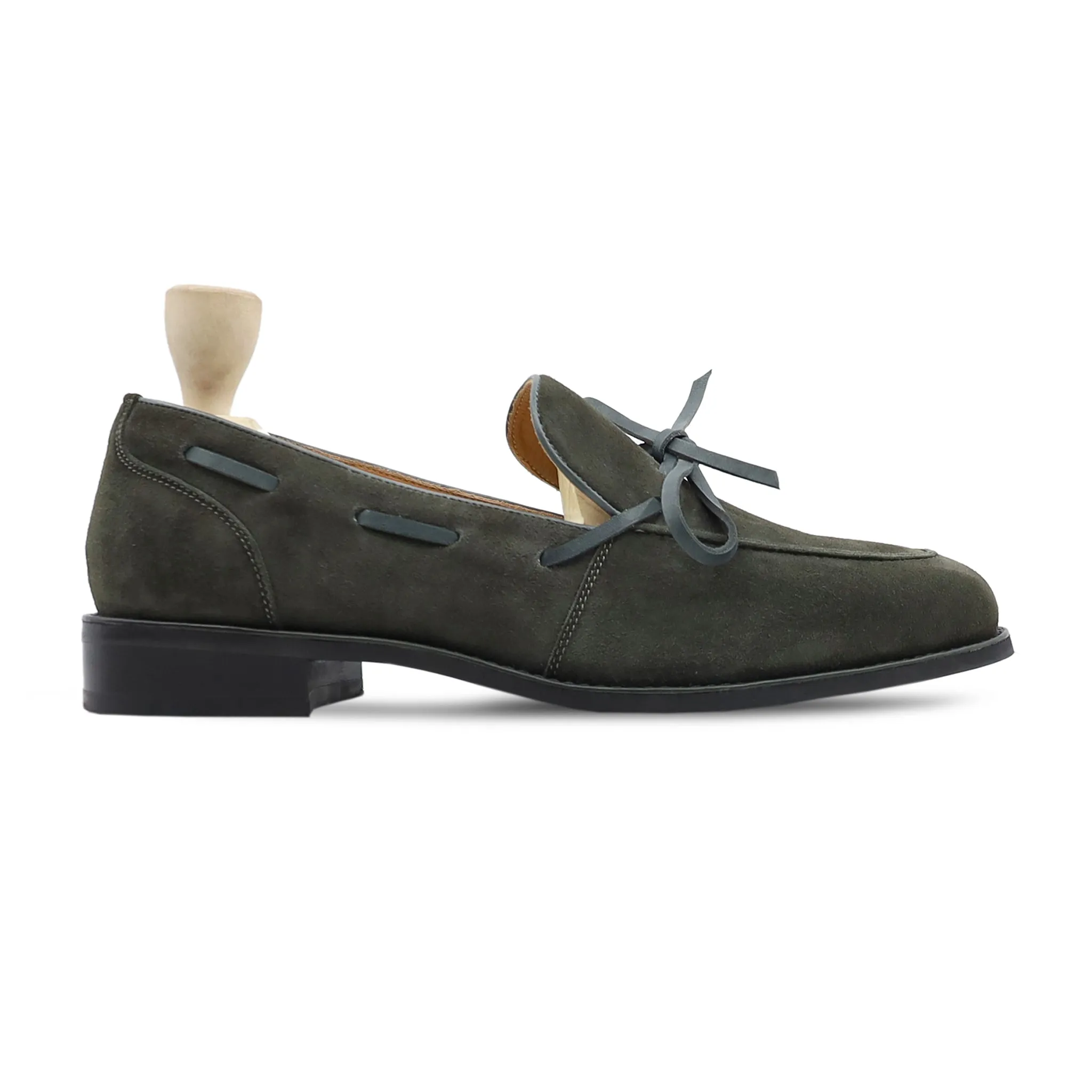 Manama - Men's Davy Grey Kid Suede Loafer