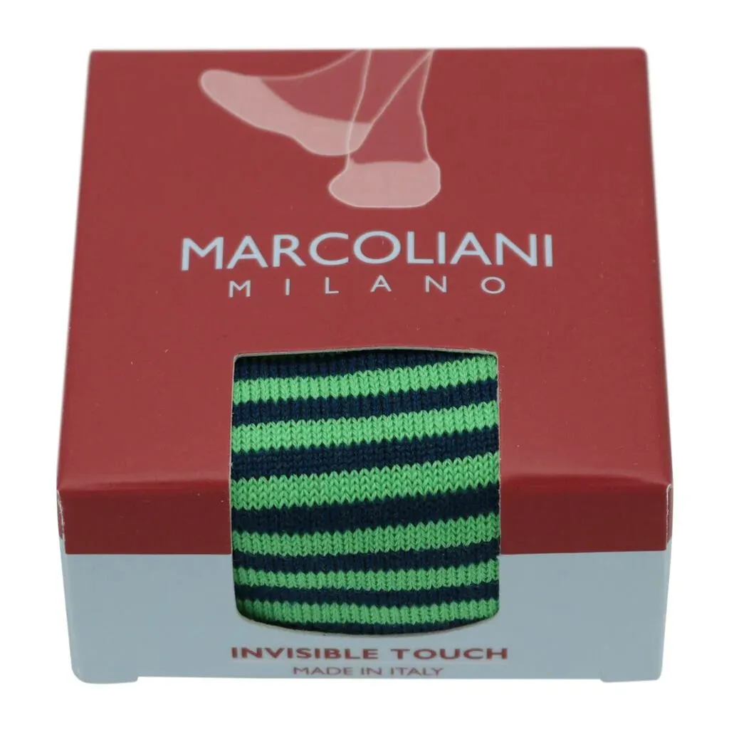 Marcoliani Invisible No Show Stripe Pima Cotton Socks (One size fits most)