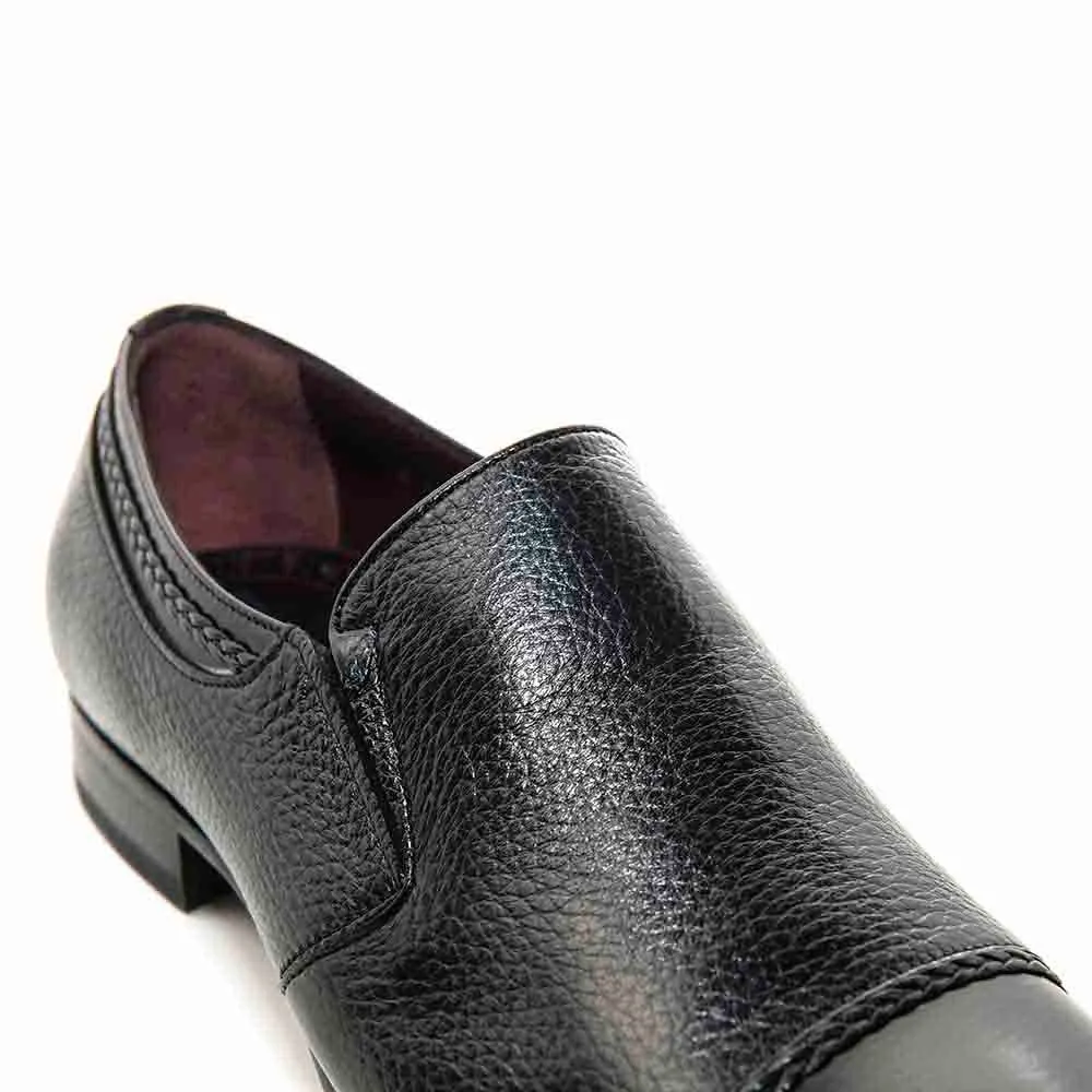 Black Genuine Deer Skin Double Gore Slip-On by Mario Manzoni - Premium Quality Mens Shoes