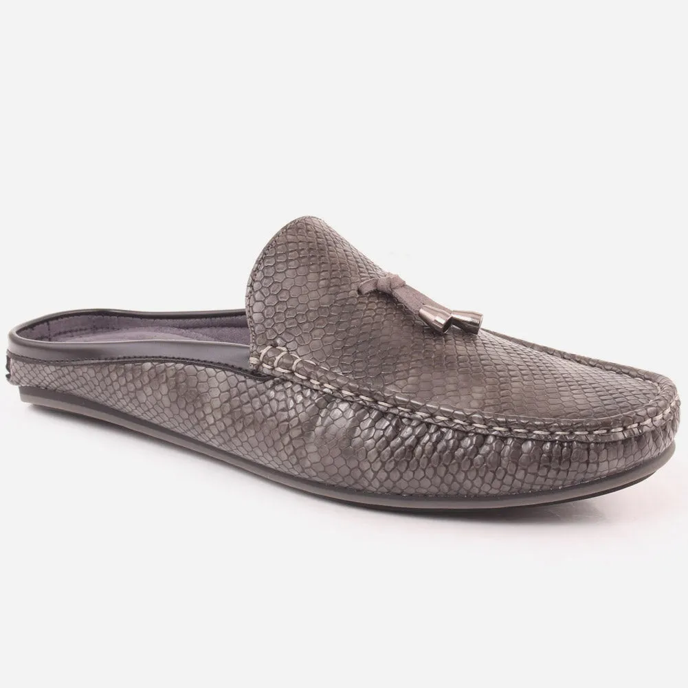 Men "CARLE" Square Toe Rubber Sole Moccasins