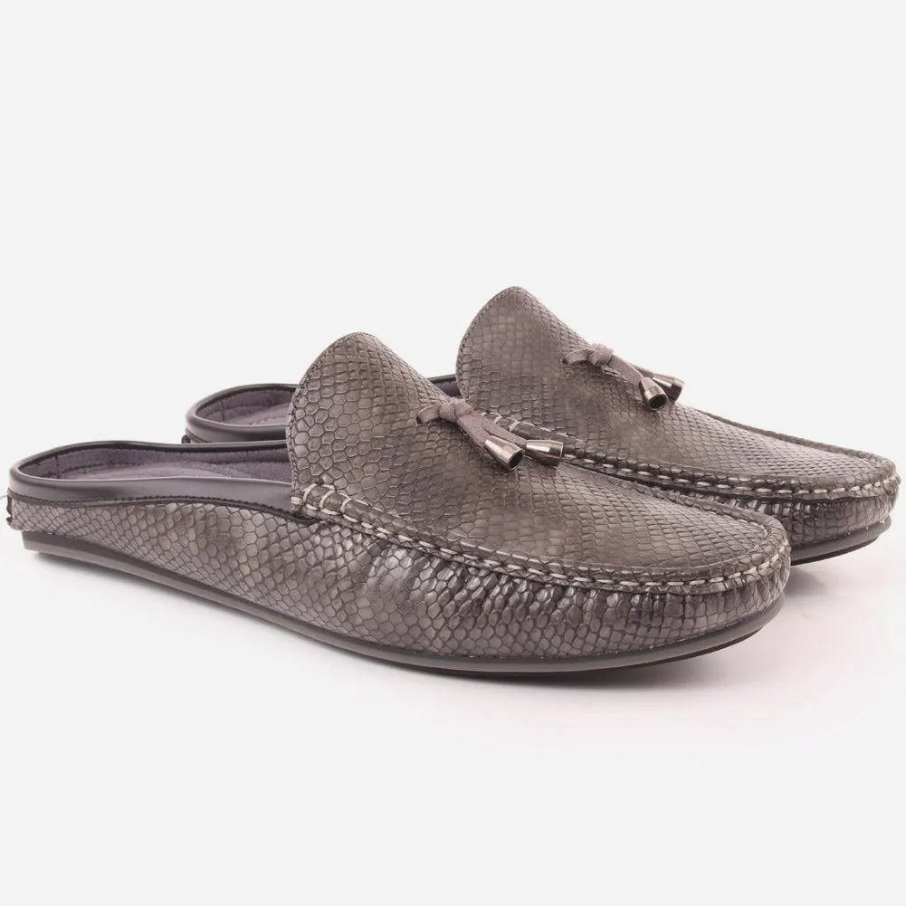 Men "CARLE" Square Toe Rubber Sole Moccasins