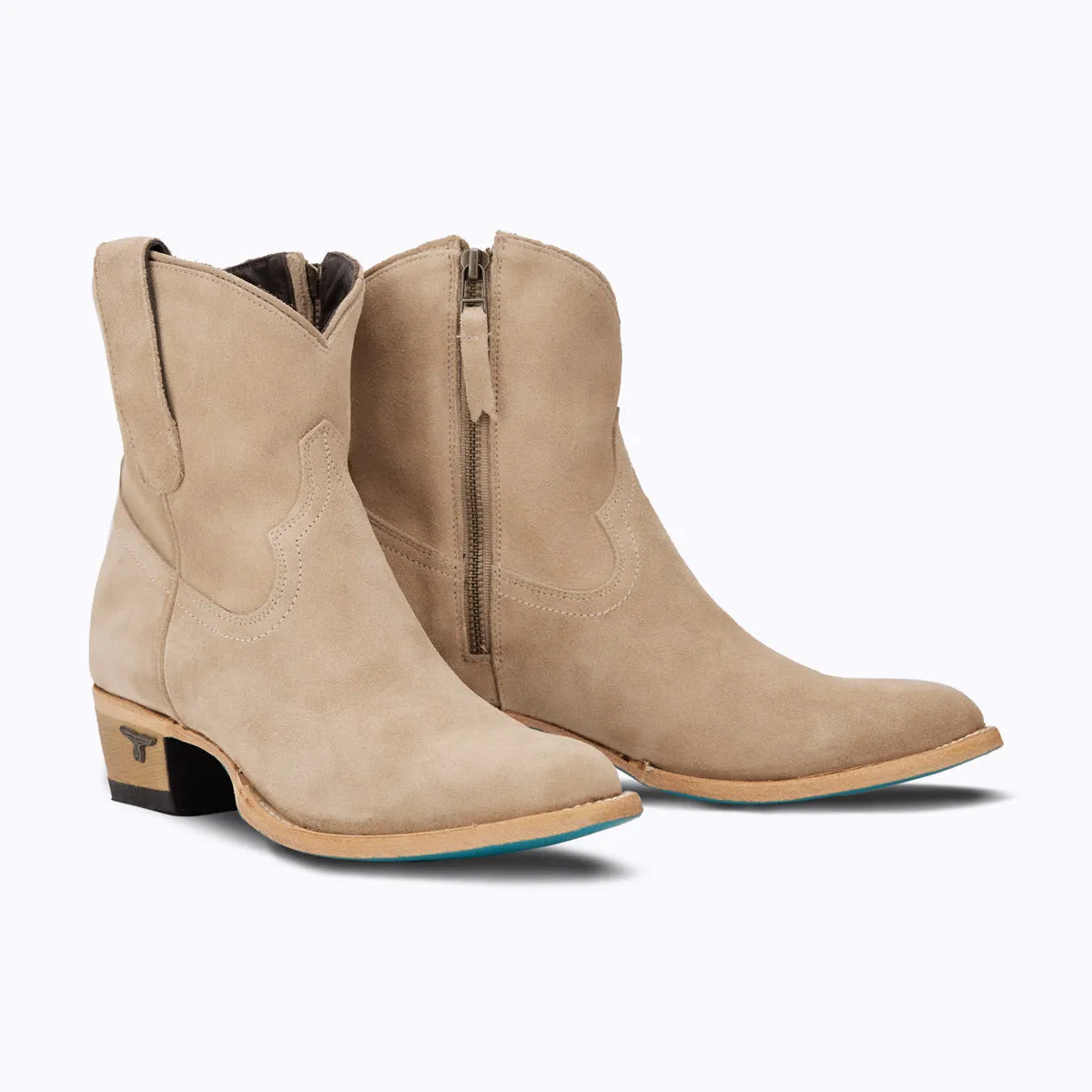 Plain Jane Bootie - Latte Suede