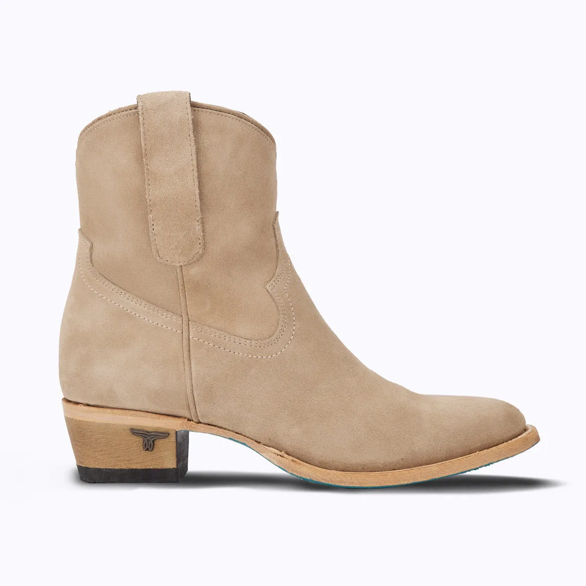 Plain Jane Bootie - Latte Suede