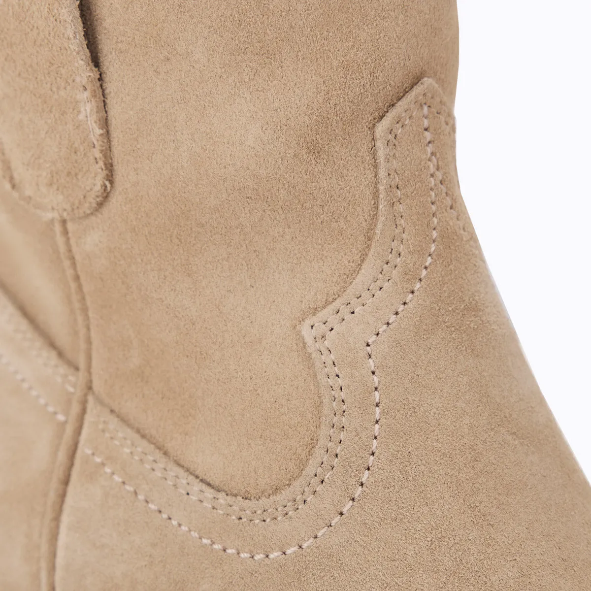 Plain Jane Bootie - Latte Suede