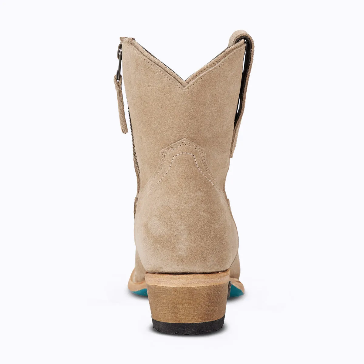 Plain Jane Bootie - Latte Suede