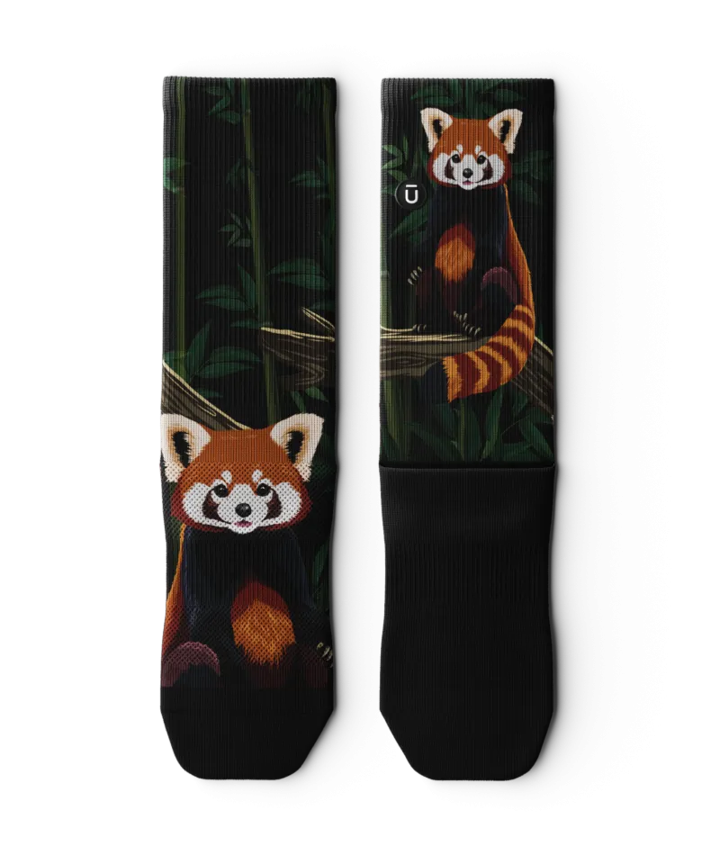 Red Panda Crew Socks