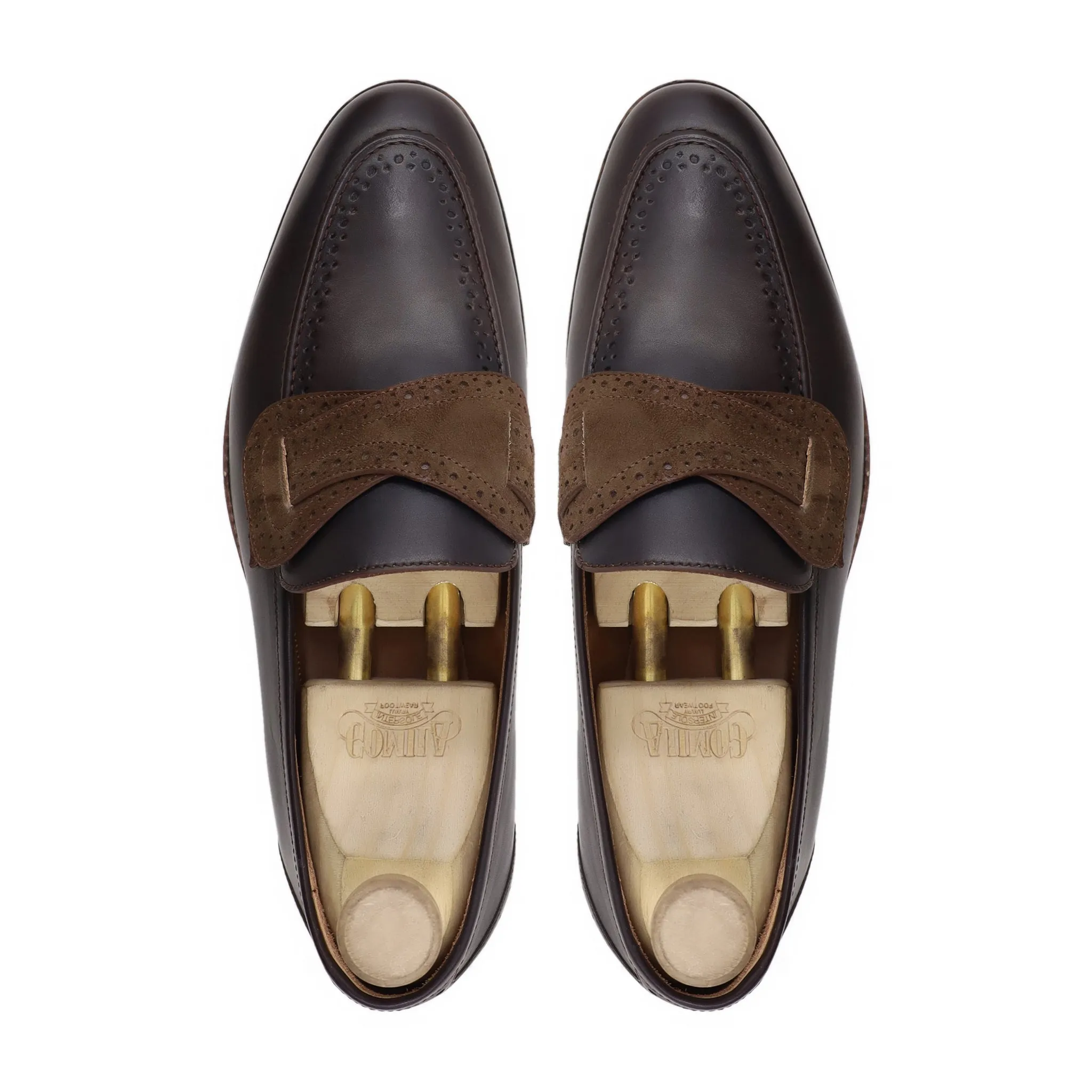 Selenite - Men's Dark Brown Calf Leather And Kid Suede Loafer