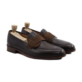 Selenite - Men's Dark Brown Calf Leather And Kid Suede Loafer